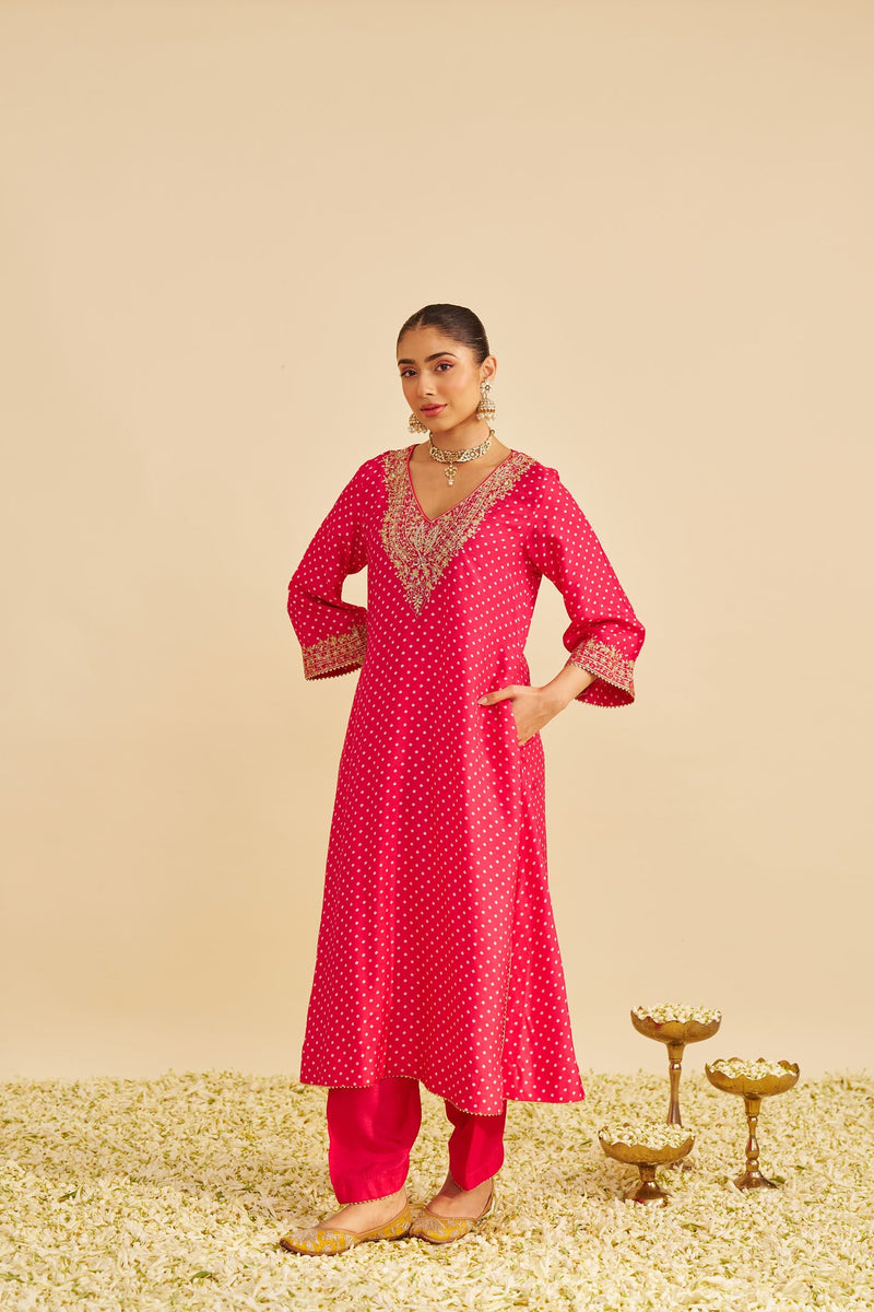 ZALIYAH - Rani Hotpink LONG CHAUGA WITH SALWAR (Lxrts)