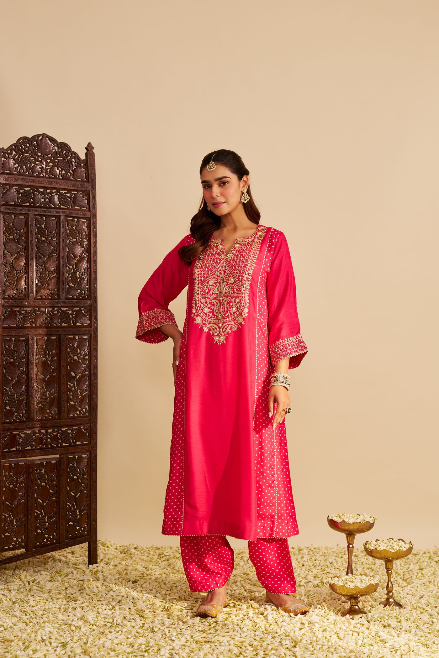 ESRA - HOTPINK LONG CHAUGA WITH SALWAR