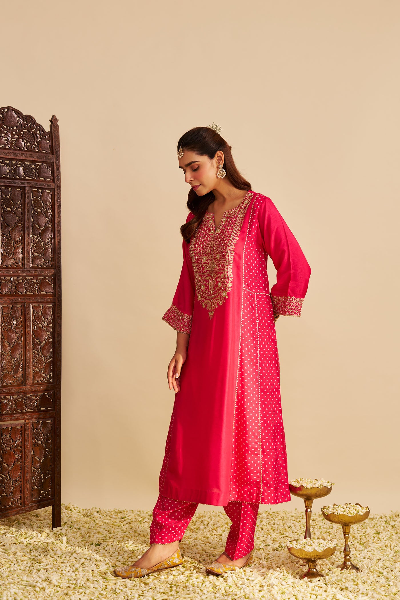 ESRA - HOTPINK LONG CHAUGA WITH SALWAR