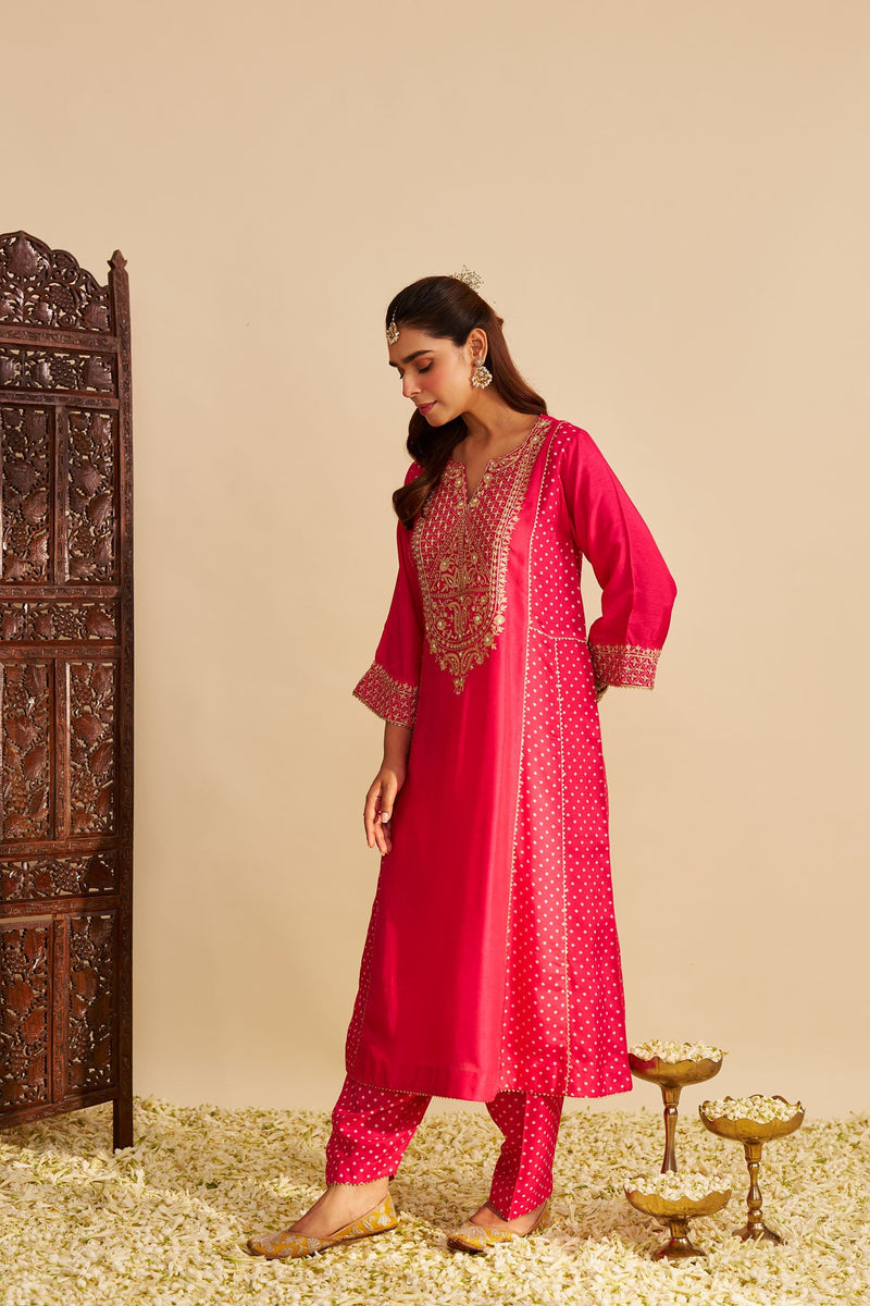 ESRA - Rani HOTPINK LONG CHAUGA WITH SALWAR (Lxrts)