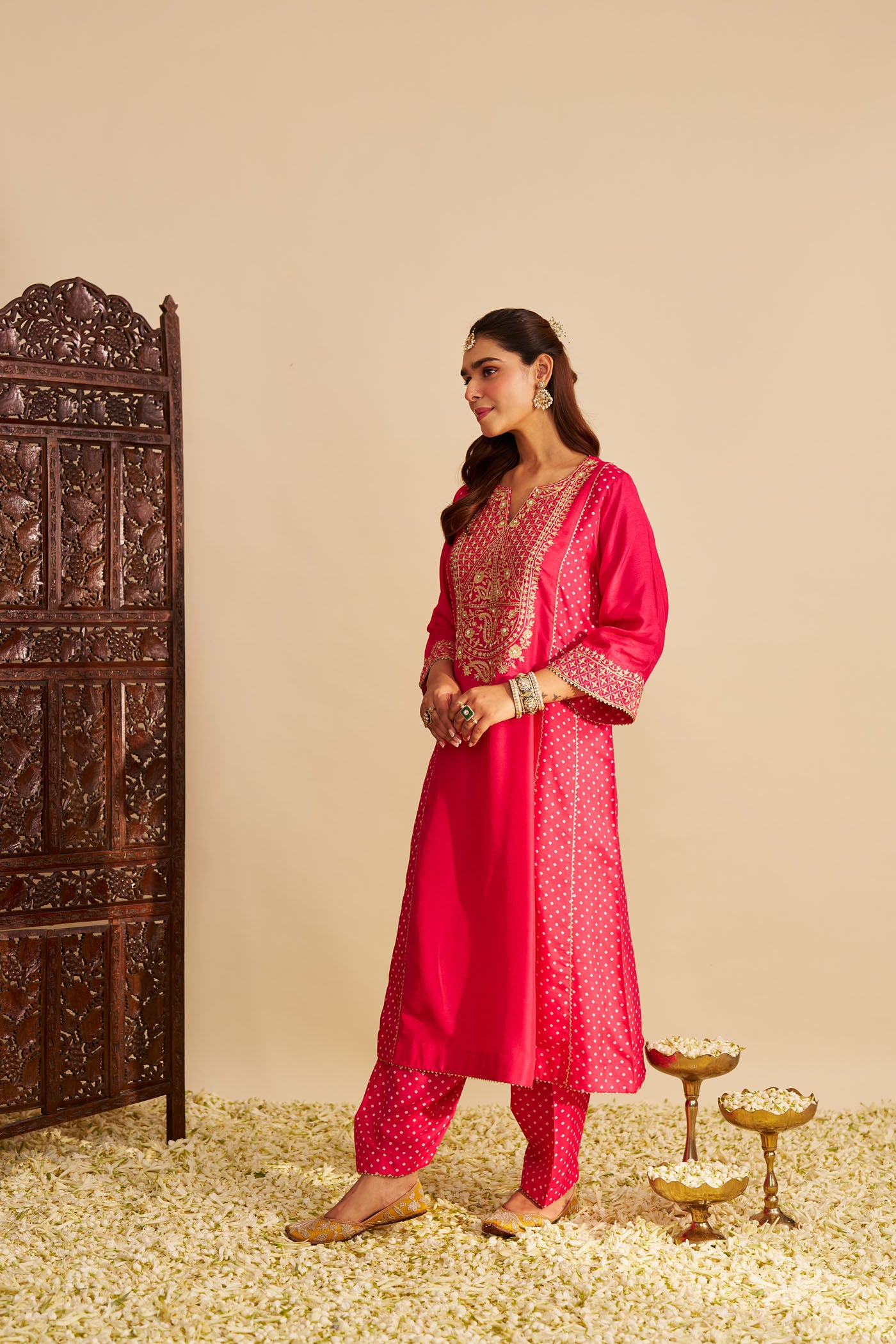 ESRA - HOTPINK LONG CHAUGA WITH SALWAR