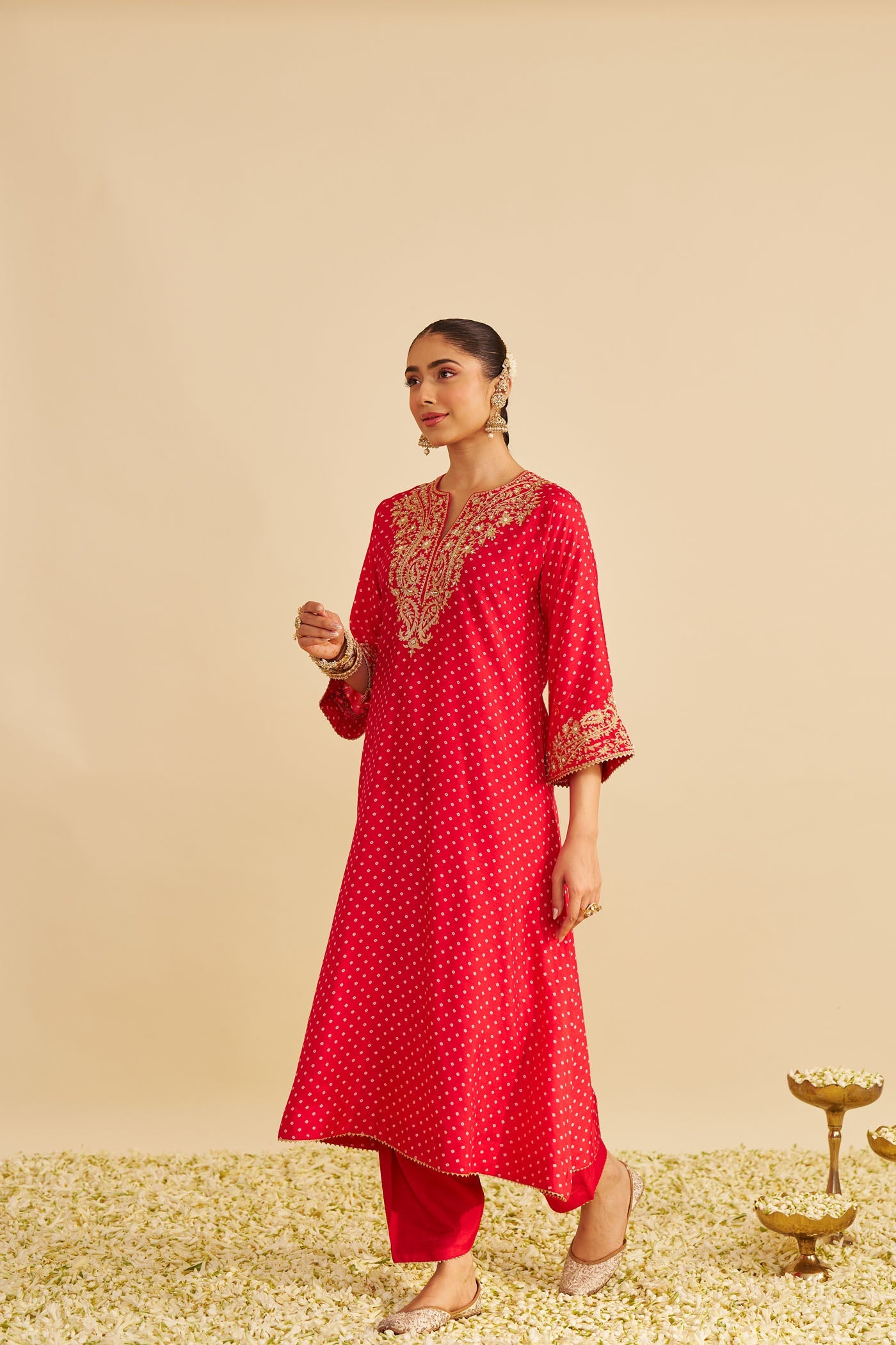 SHEZIA - RED LONG CHAUGA WITH SALWAR (Lxrts)