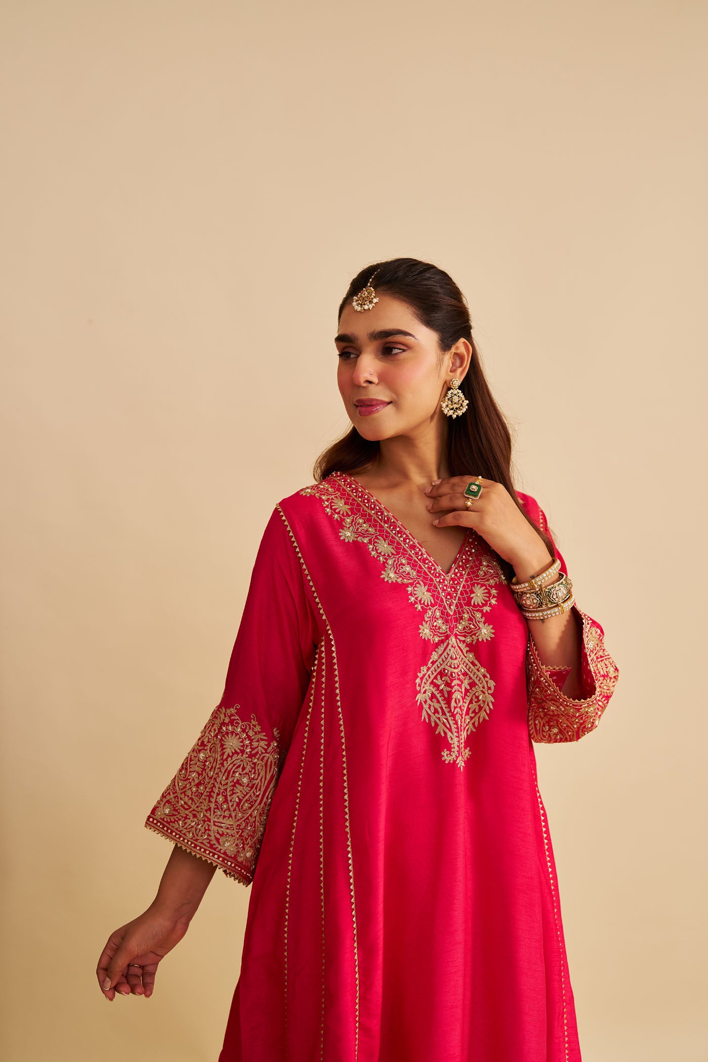 NIYAH - HOTPINK SHORT CHAUGA WITH SALWAR