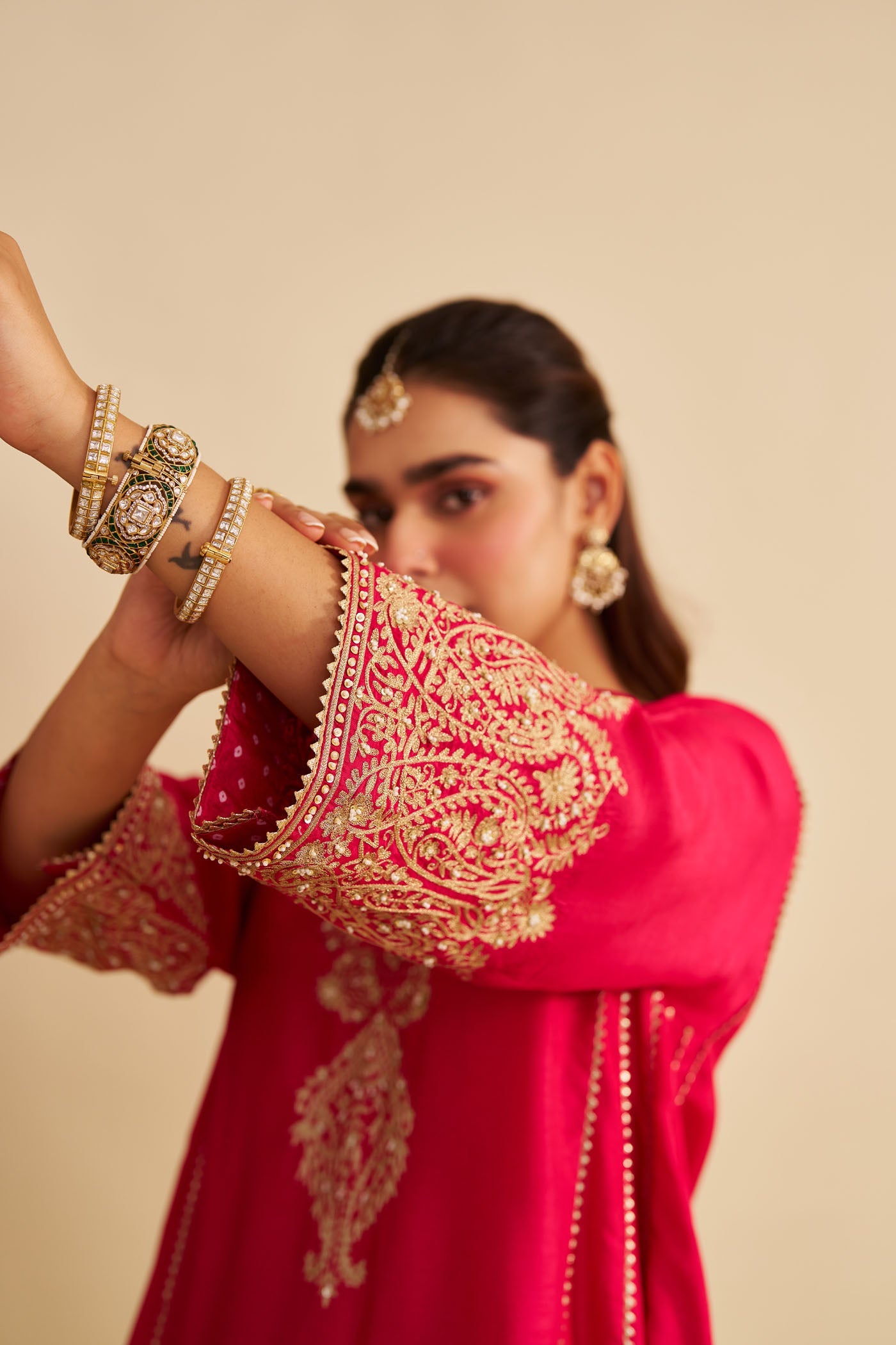 NIYAH - HOTPINK SHORT CHAUGA WITH SALWAR (Lxrts)