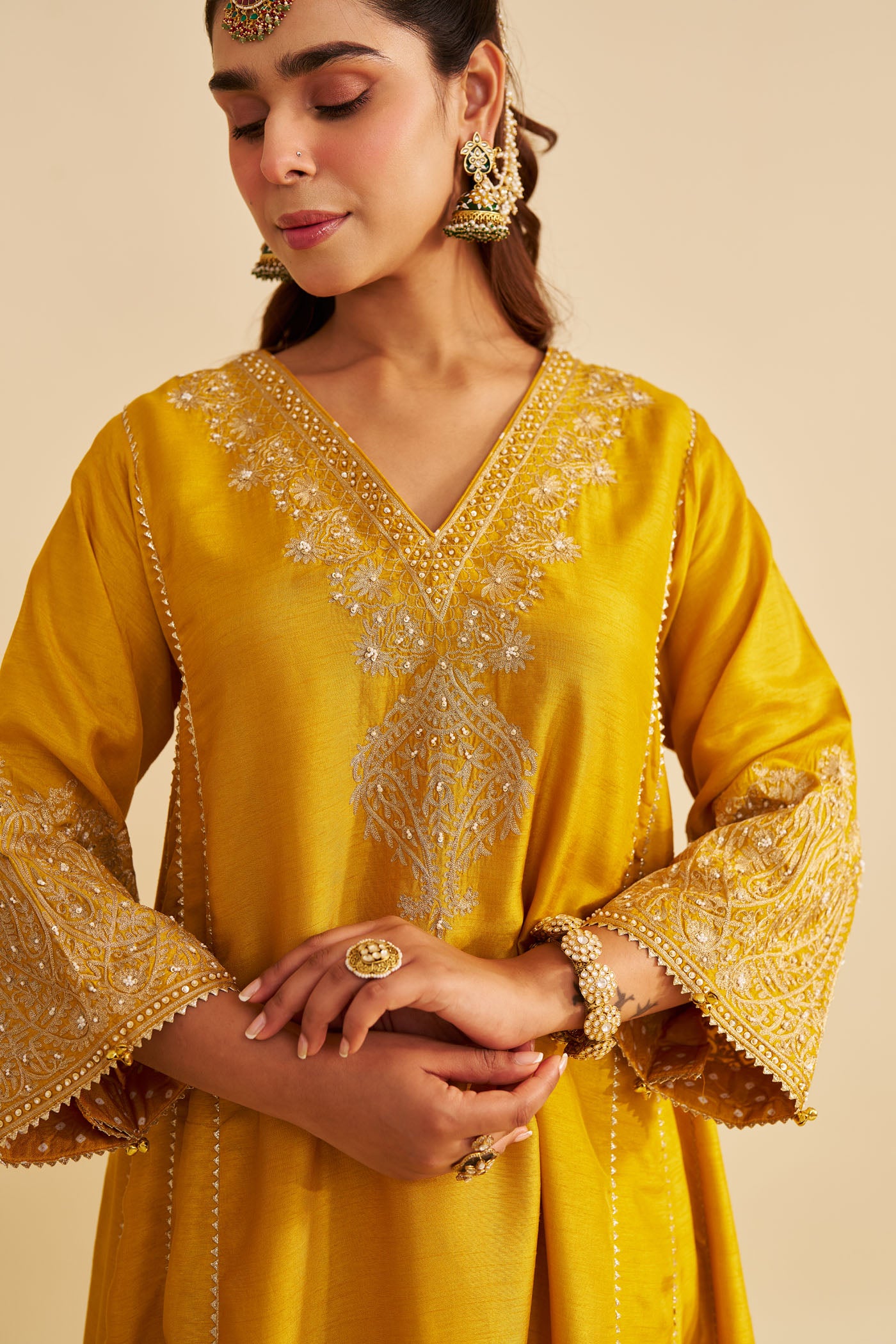 NIYAH - MUSTARD SHORT CHAUGA WITH SALWAR