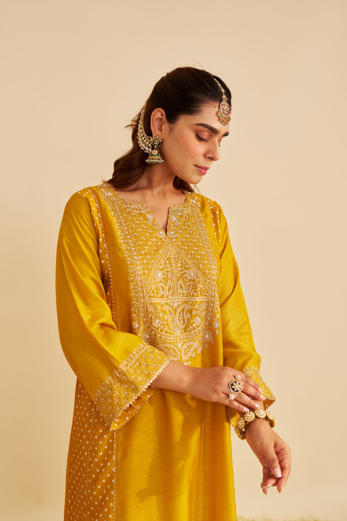 ESRA - MUSTARD LONG CHAUGA WITH SALWAR