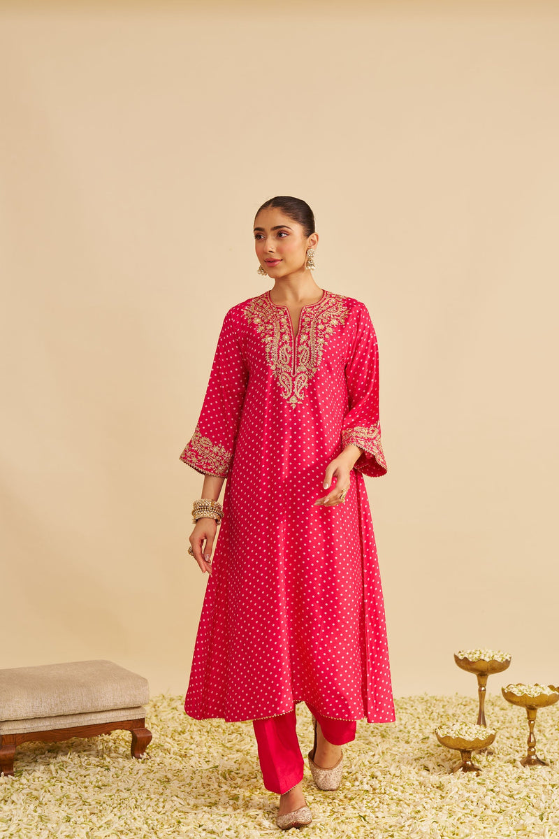 SHEZIA - HOTPINK LONG CHAUGA WITH SALWAR (Lxrts)