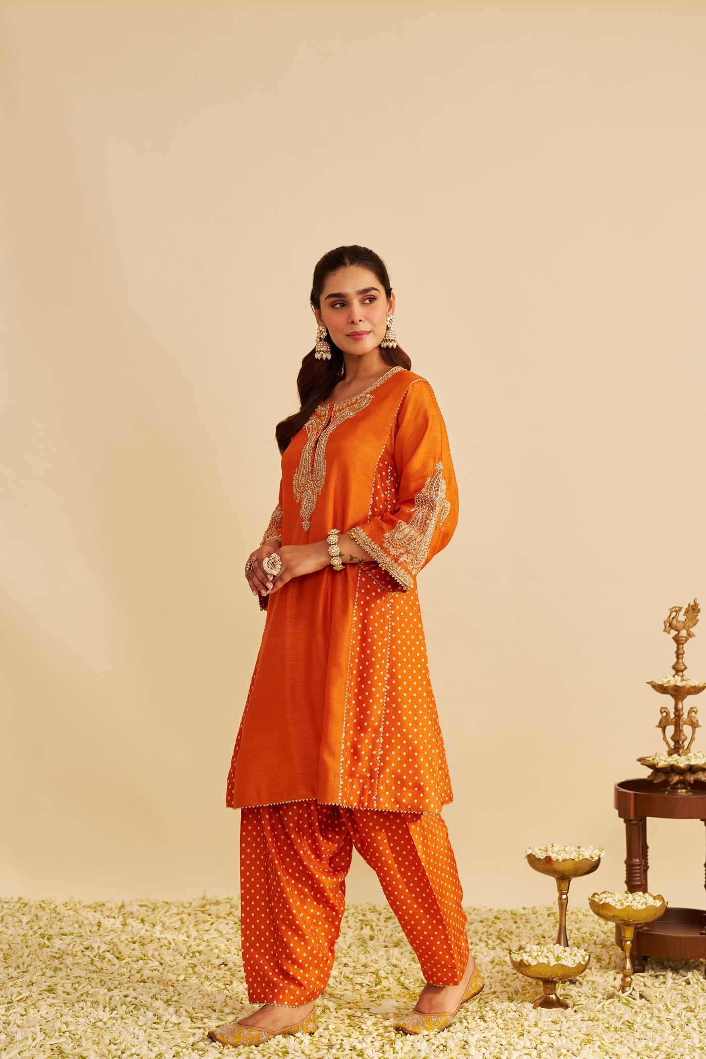 JERIAH - ORANGE SHORT CHAUGA WITH SALWAR (Lxrts)