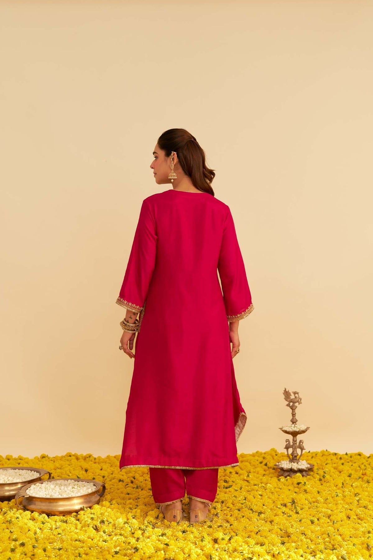 AMAYA - HOTPINK LONG KAFTAN WITH SALWAR (Lxrts)