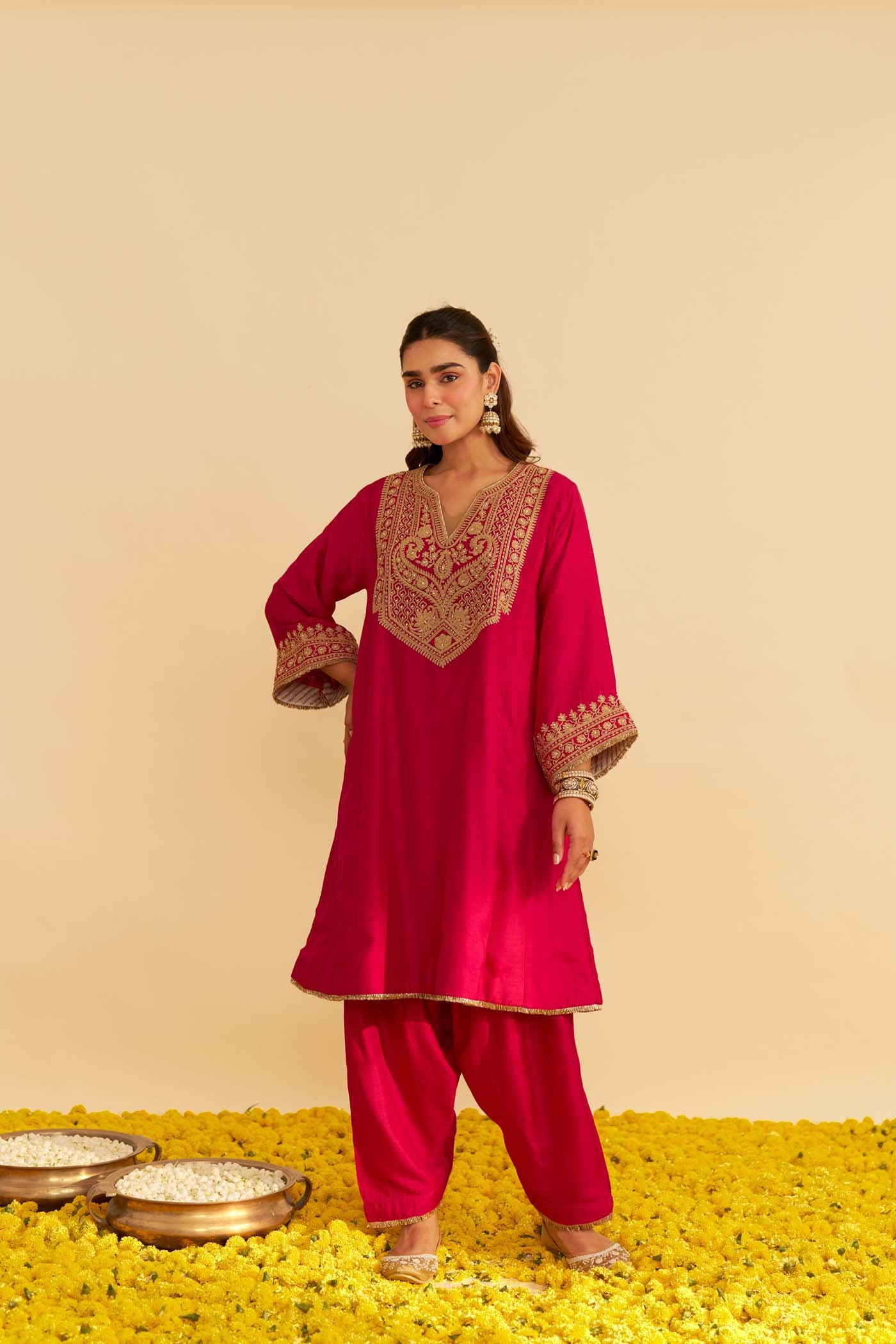 MEHZA - HOTPINK SHORT CHAUGA WITH SALWAR