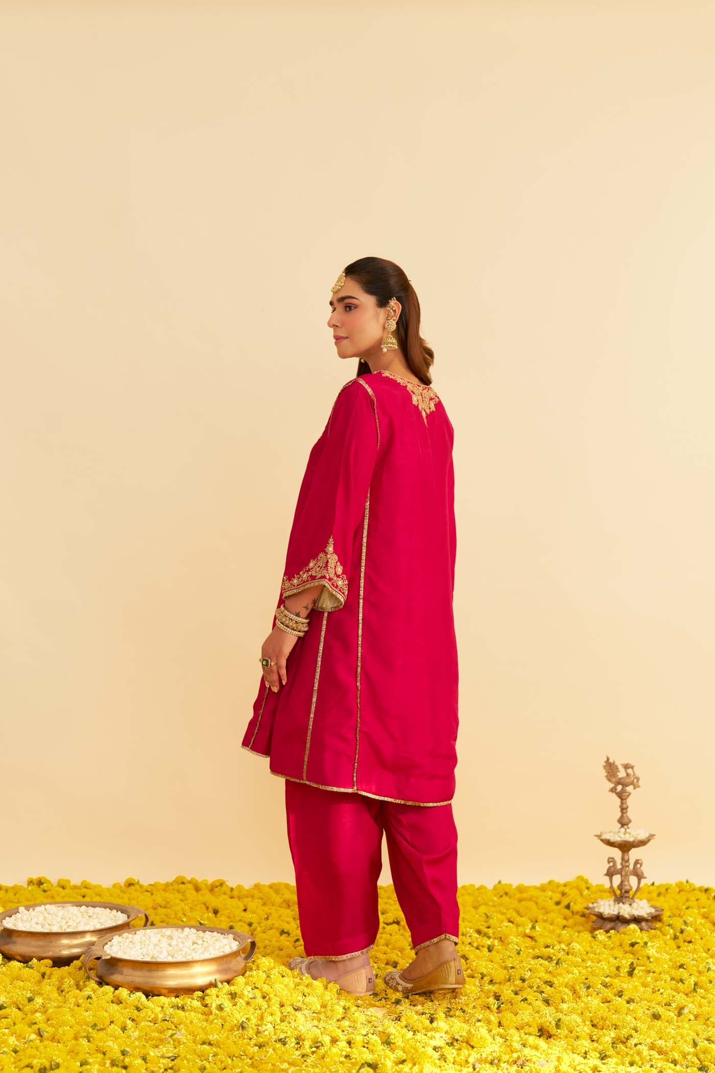 AYRA - HOTPINK SHORT CHAUGA WITH SALWAR