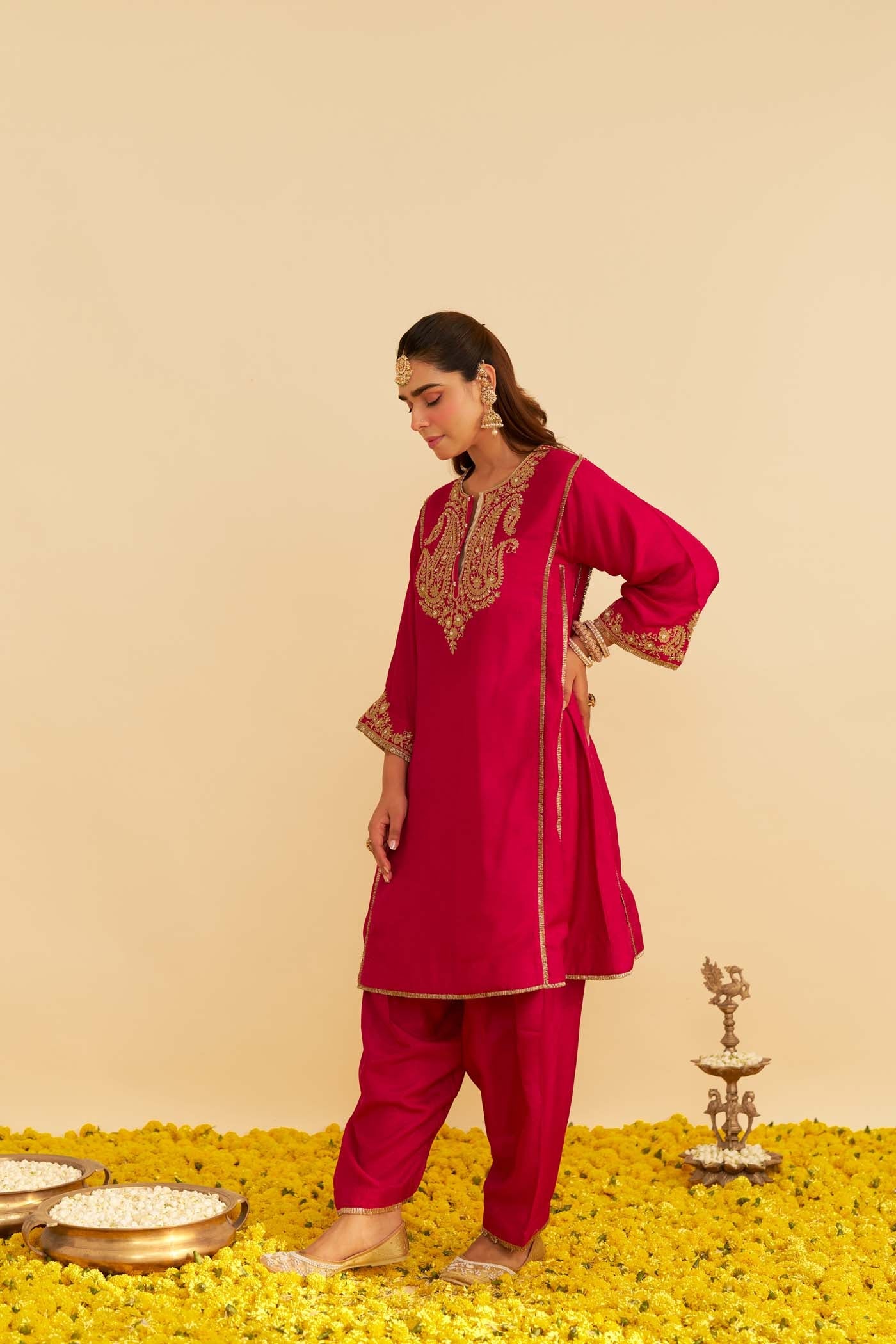 AYRA - HOTPINK SHORT CHAUGA WITH SALWAR (Lxrts)