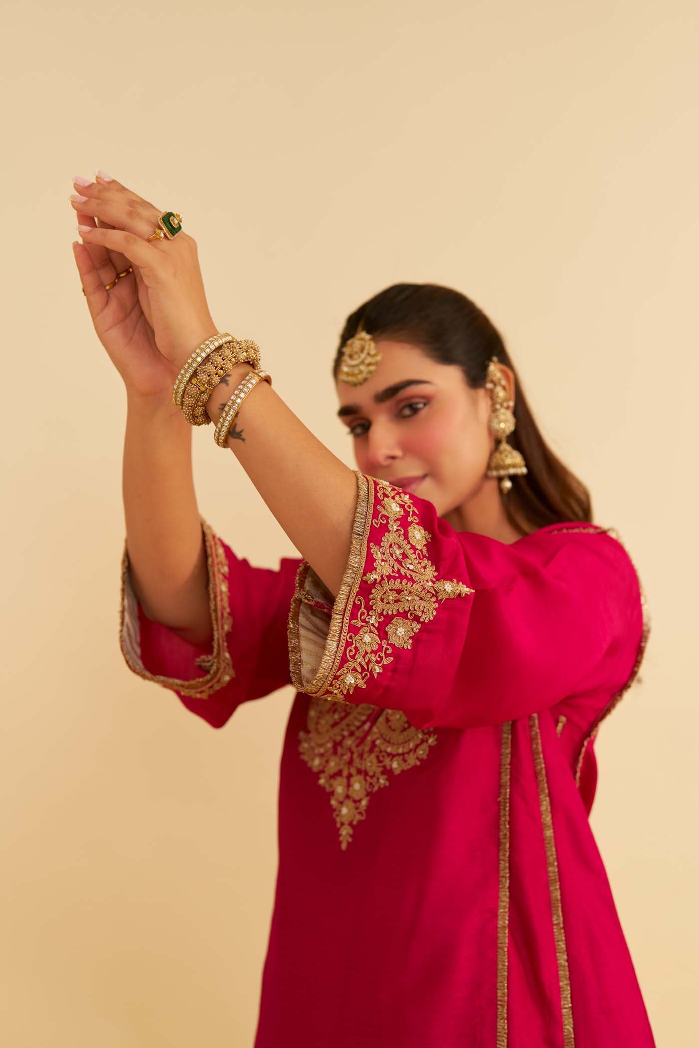 AYRA - HOTPINK SHORT CHAUGA WITH SALWAR