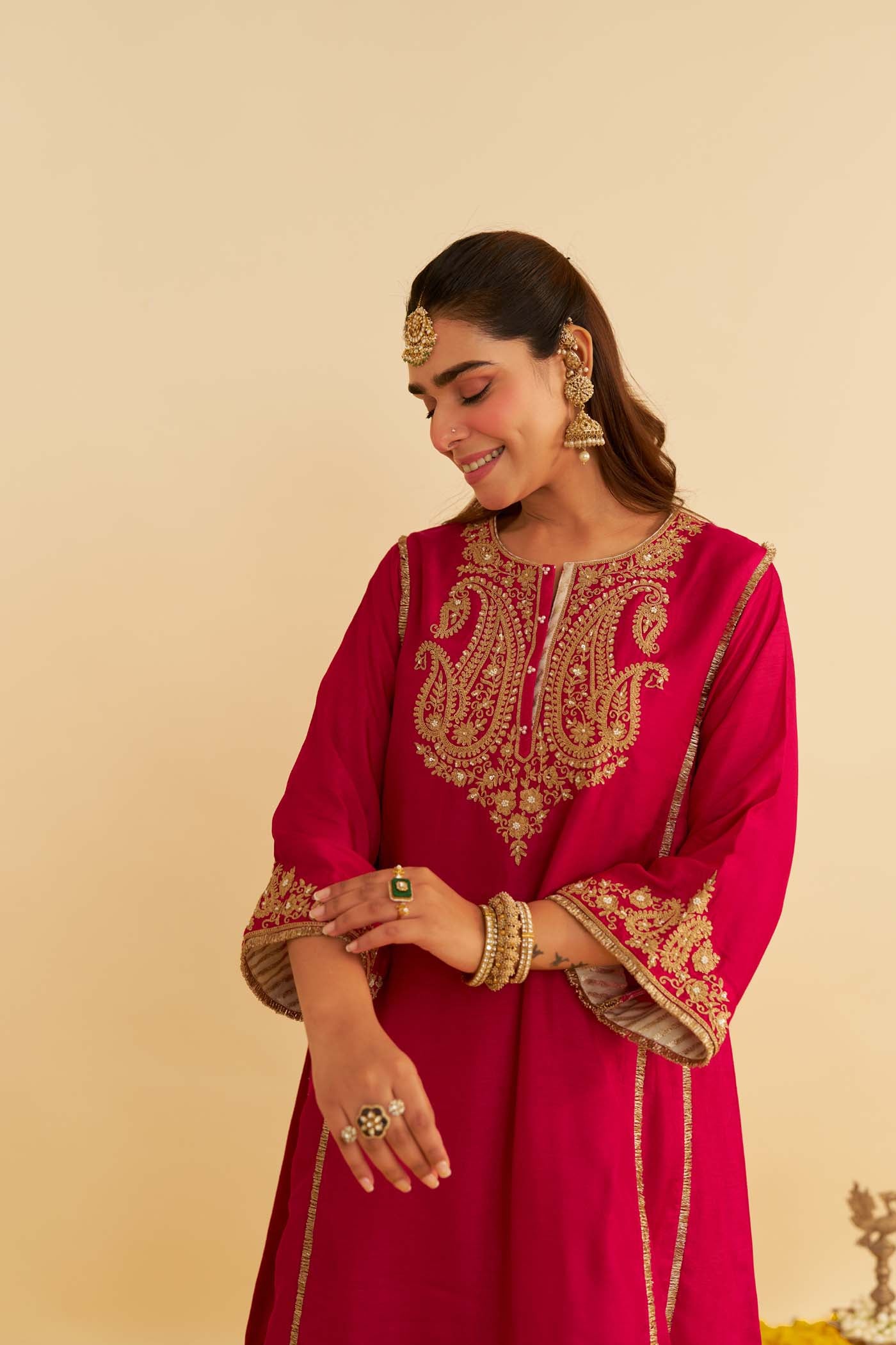 AYRA - HOTPINK SHORT CHAUGA WITH SALWAR