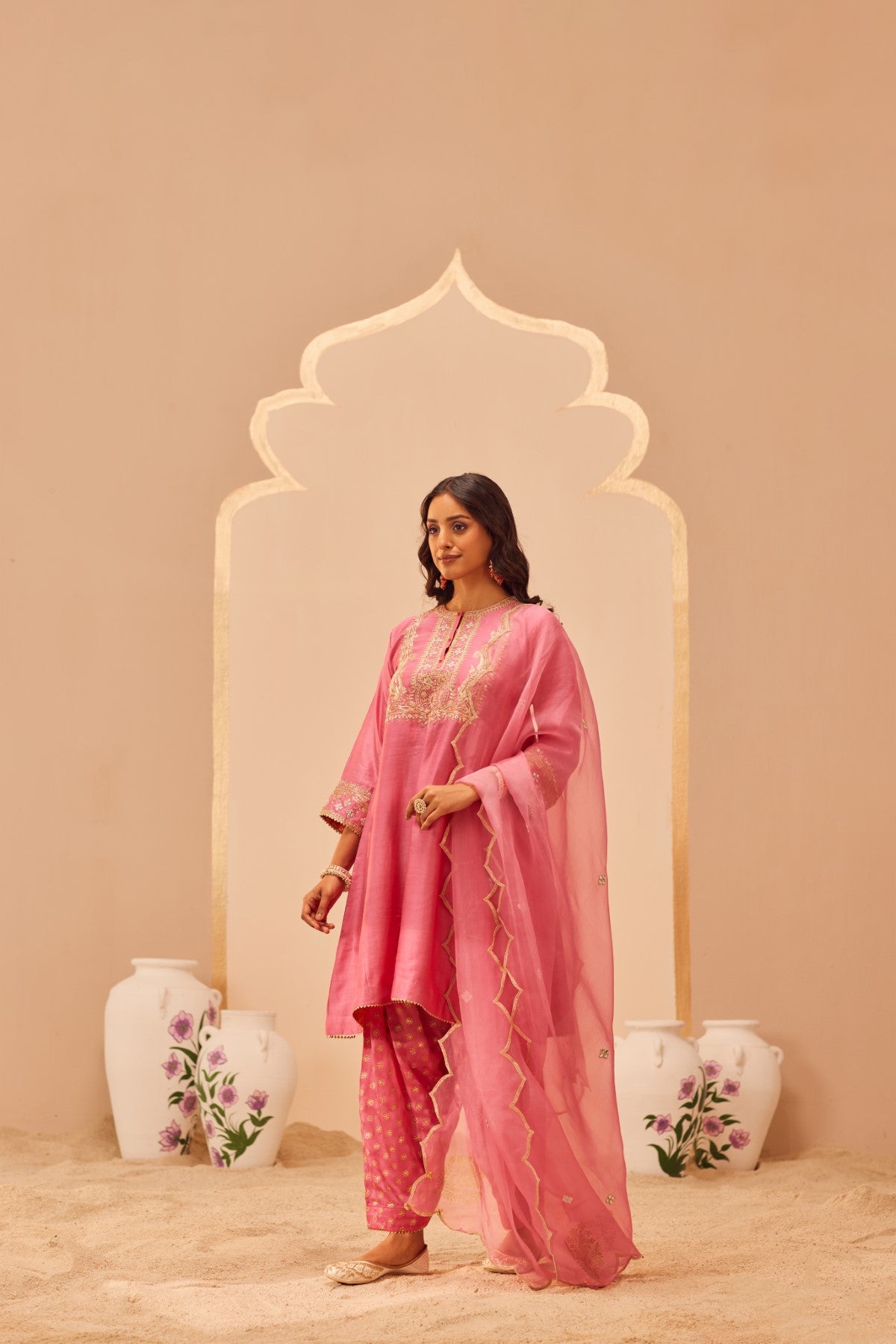 Aymra - Flamingo Pink Kurta Set