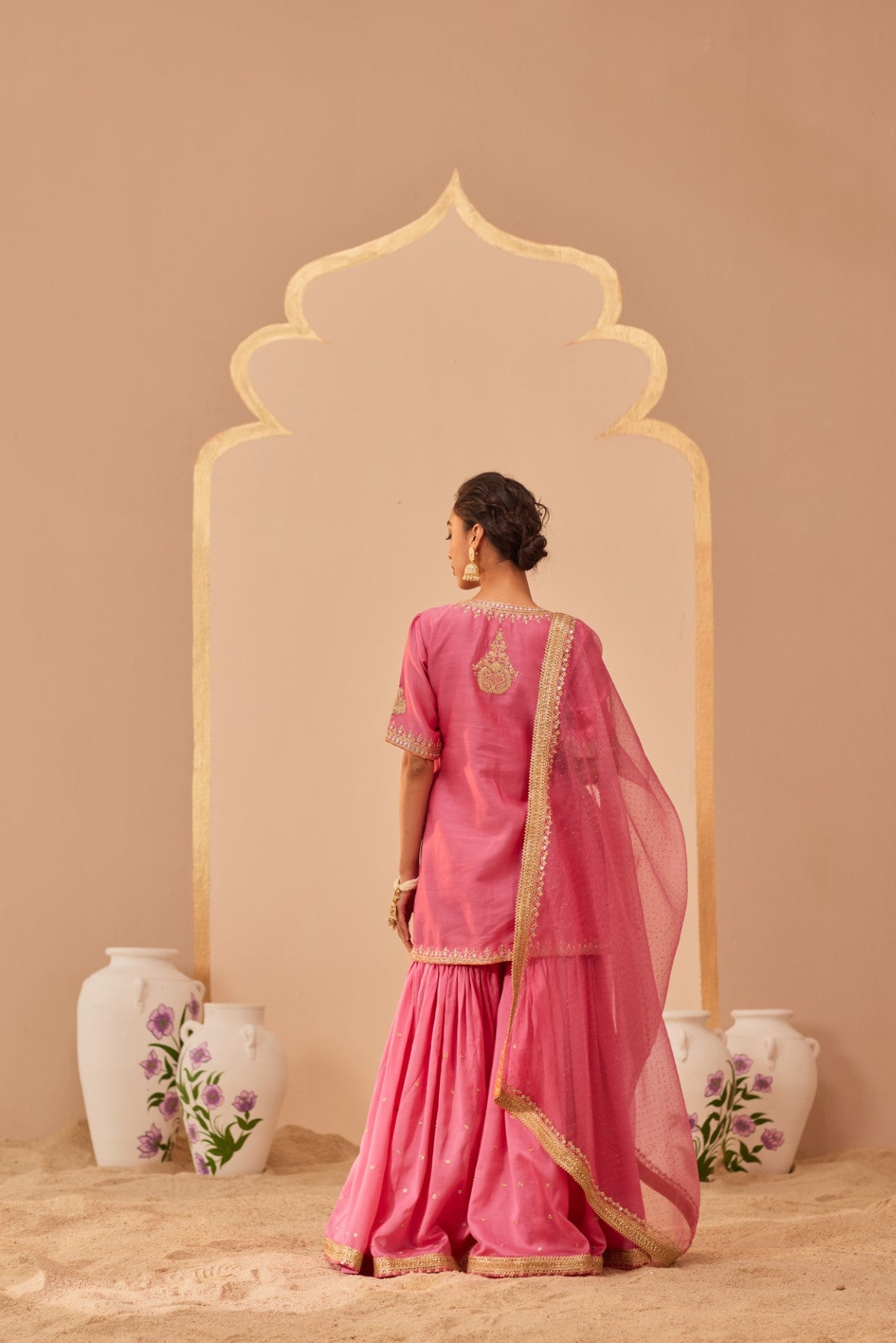 Suhair - Flamingo Pink Kurta Garara Set