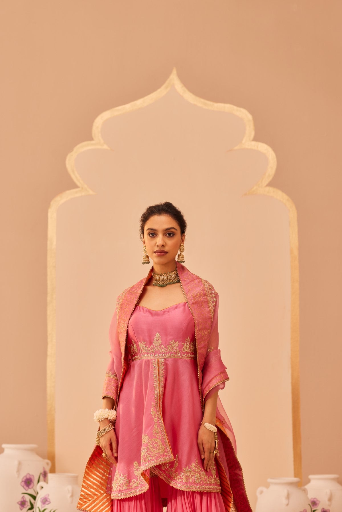 Tahira - Flamingo Pink Kurta Garara Set