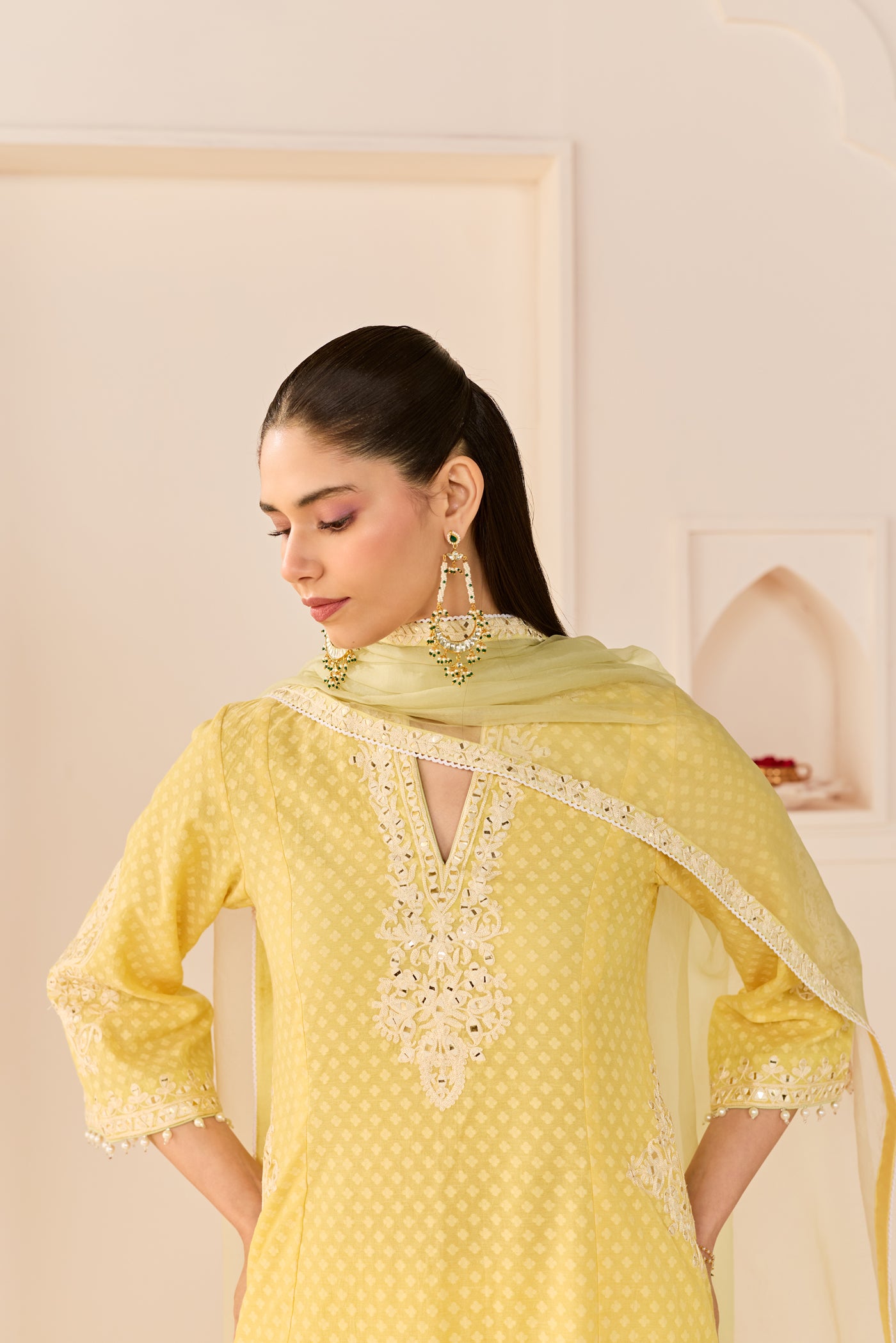 Reem - Lemon Yellow Short Choga With Dogri Salwar (LXRTS)