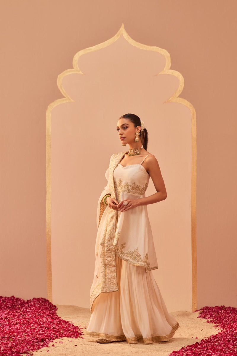 Tahira - Daisy Ivory Kurta Garara Set (LXRTS)