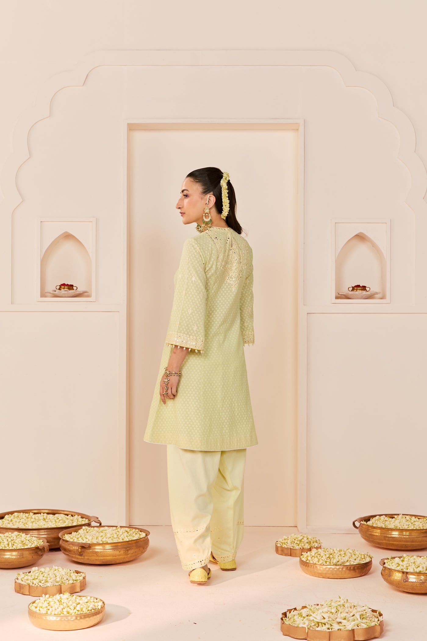 Nida - Mint Green Short Choga With Farshi Salwar (LXRTS)