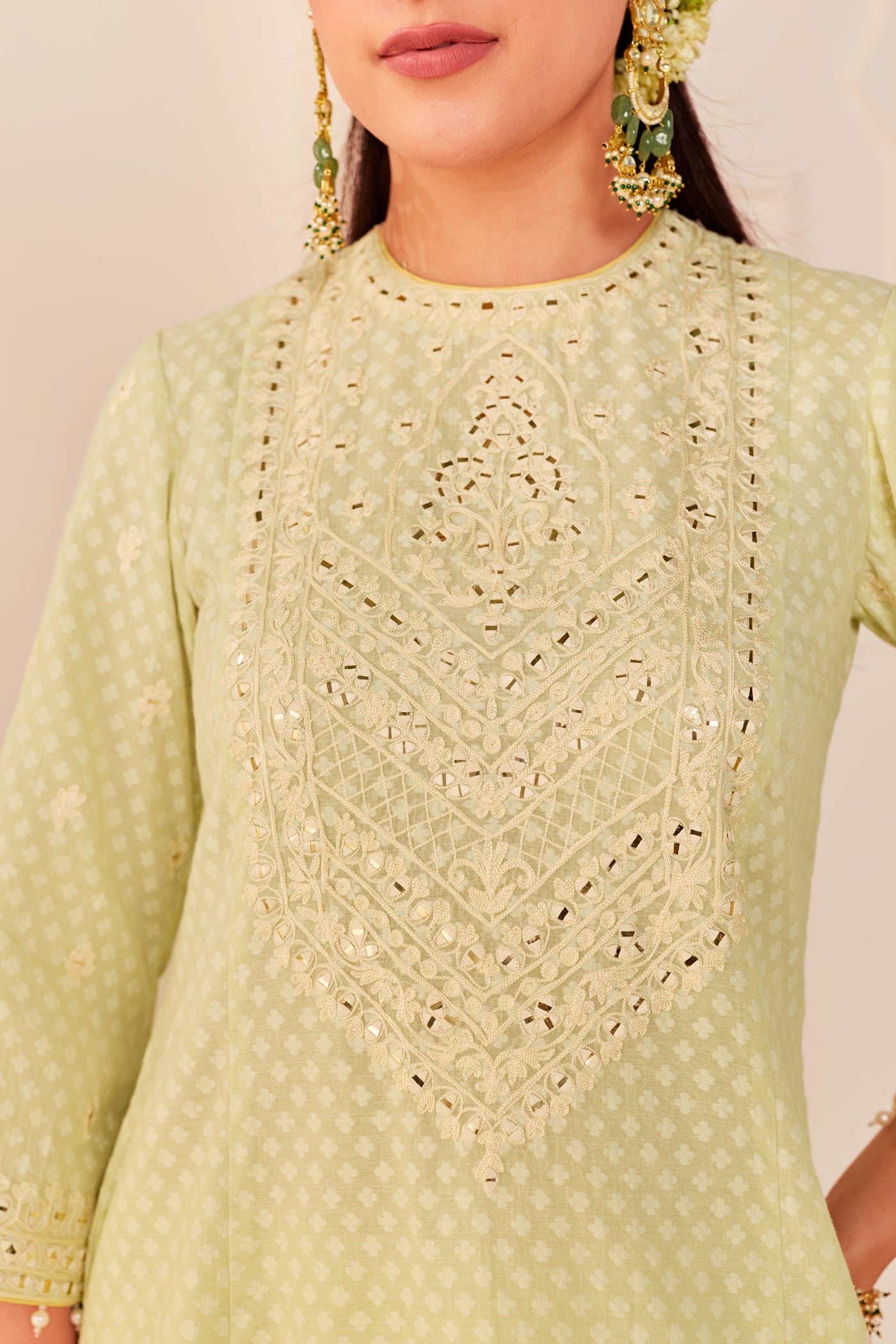Nida - Mint Green Short Choga With Farshi Salwar (LXRTS)