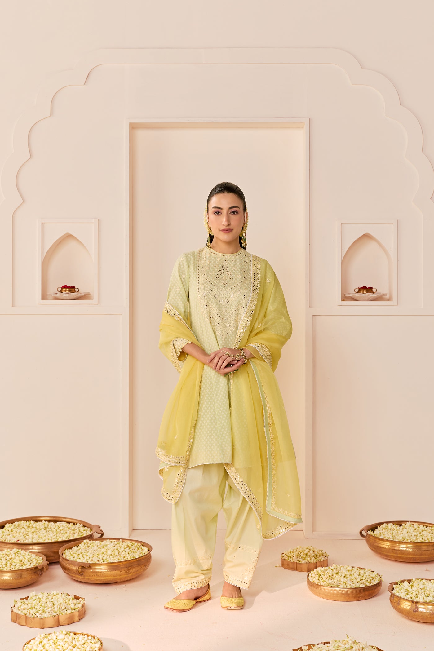 Nida - Mint Green Short Choga With Farshi Salwar (LXRTS)