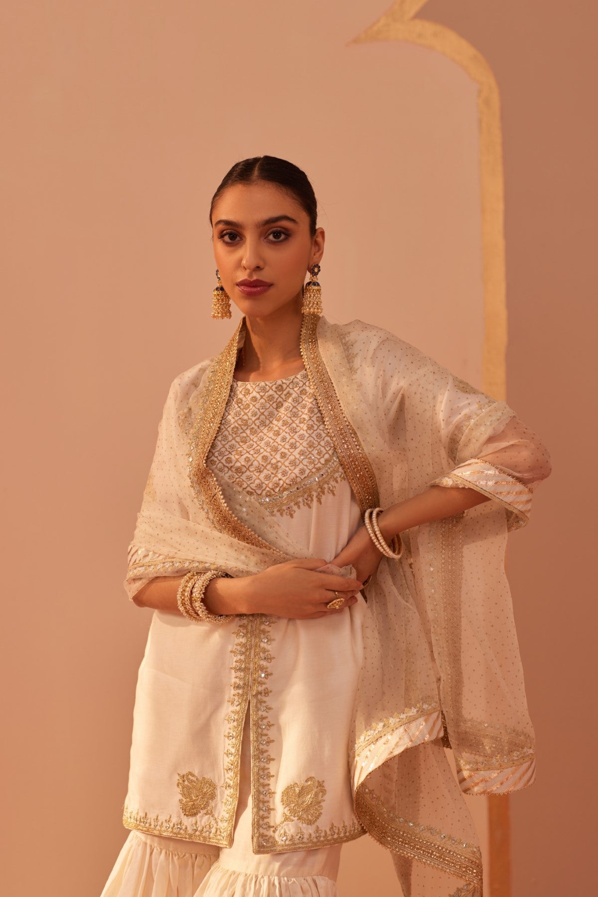 Suhair - Daisy Ivory Kurta Garara Set