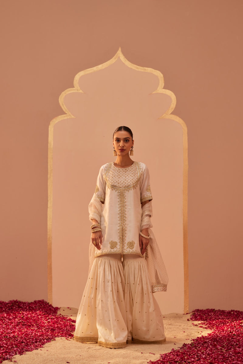 Suhair - Daisy Ivory Kurta Garara Set