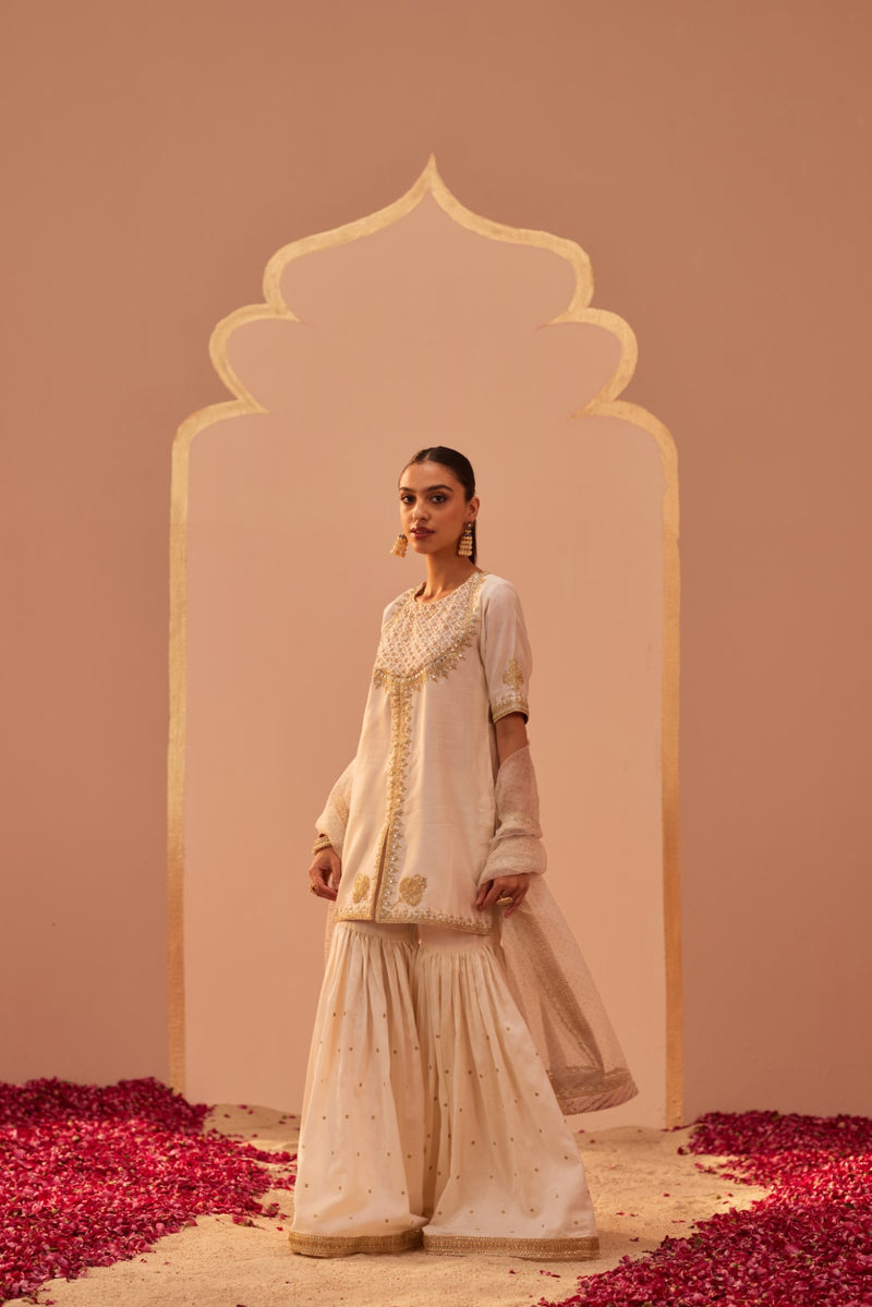 Suhair - Daisy Ivory Kurta Garara Set