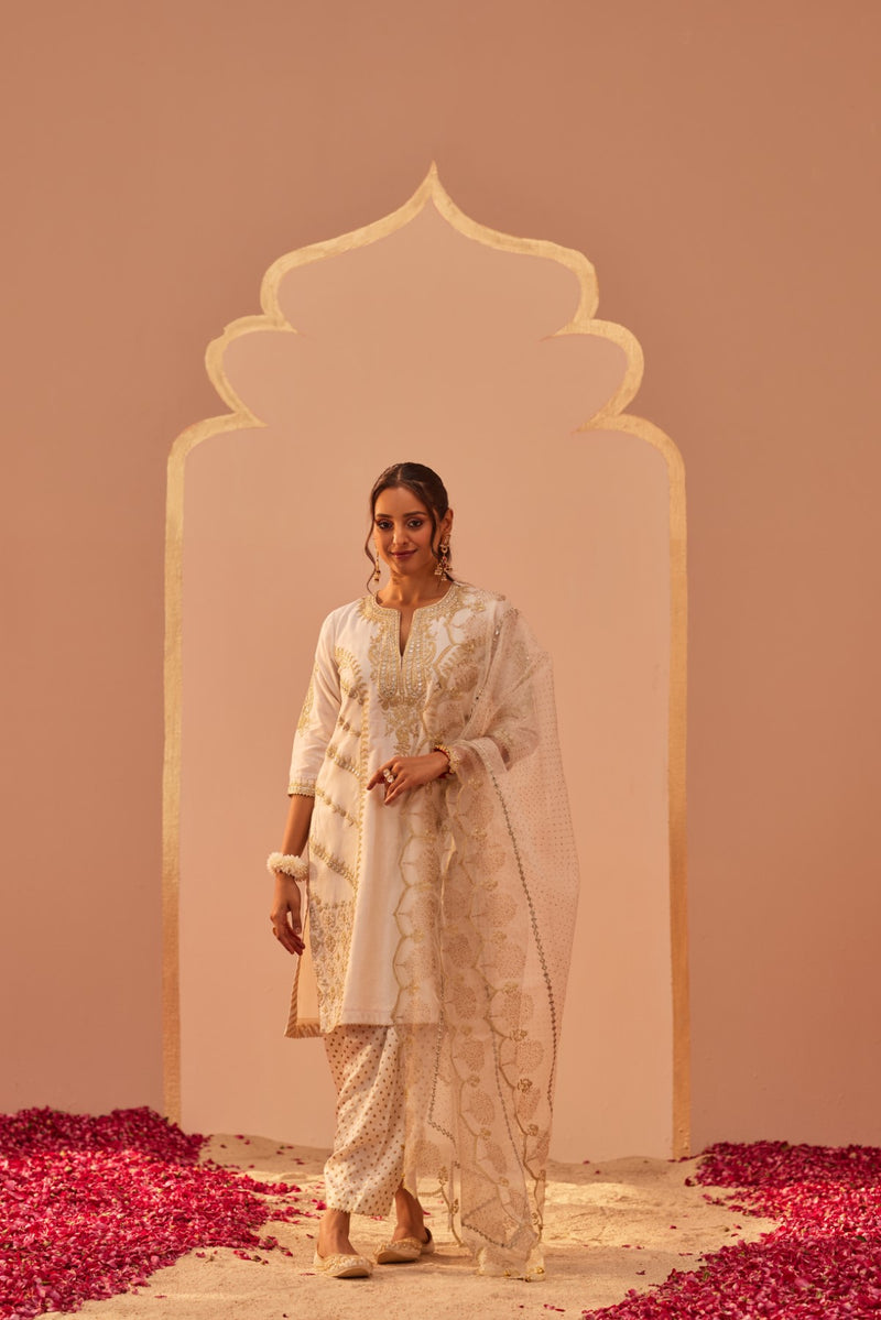 Rashida - Daisy Ivory Kurta Salwar Set