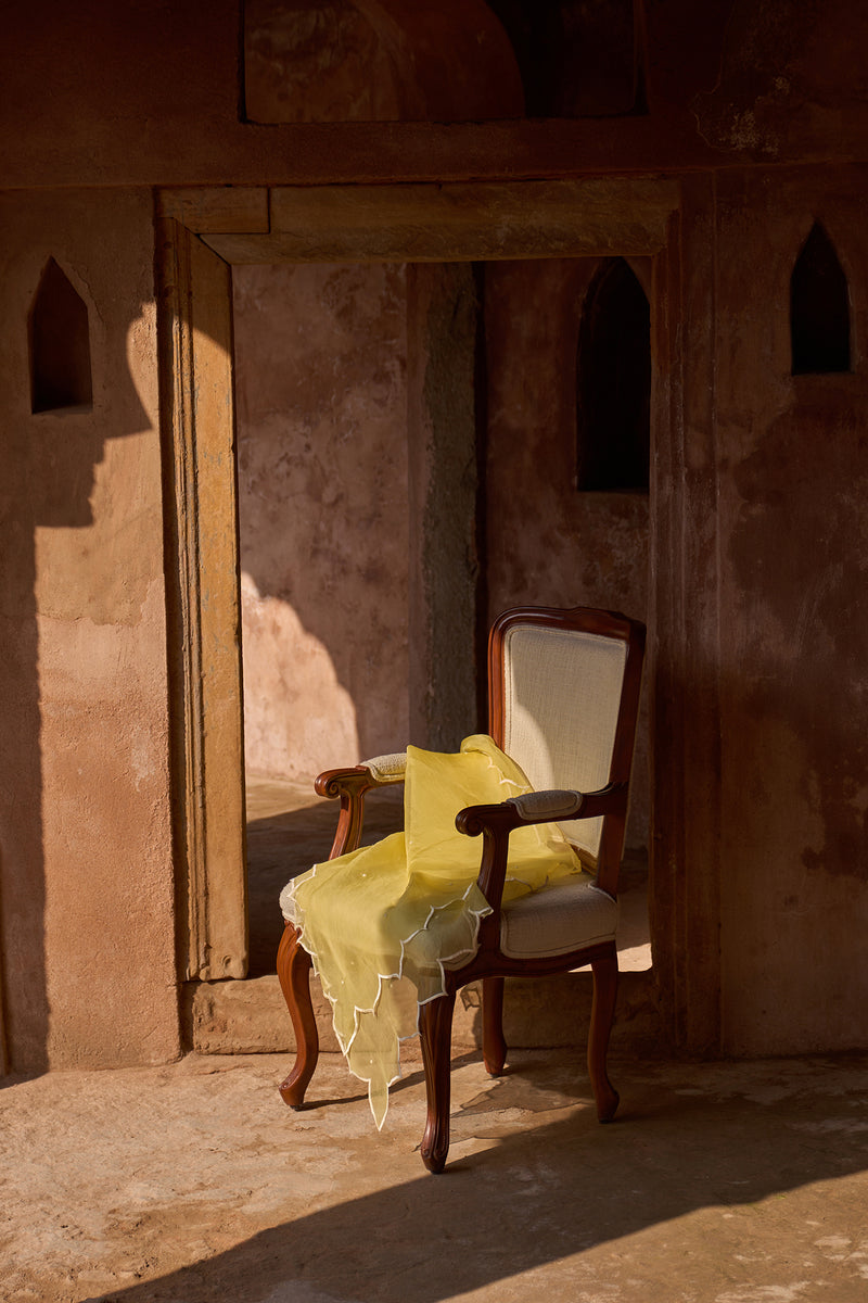 Light Dupatta with Scallop Emboridery