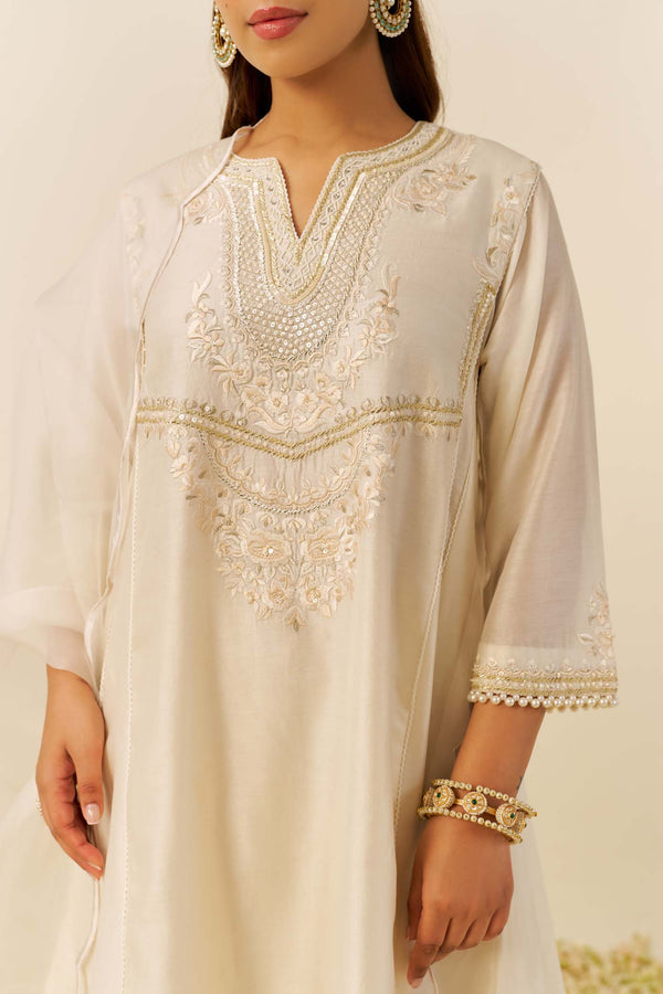 Mehza - Deep Red Short Chauga With Salwar and Dupatta main image 0