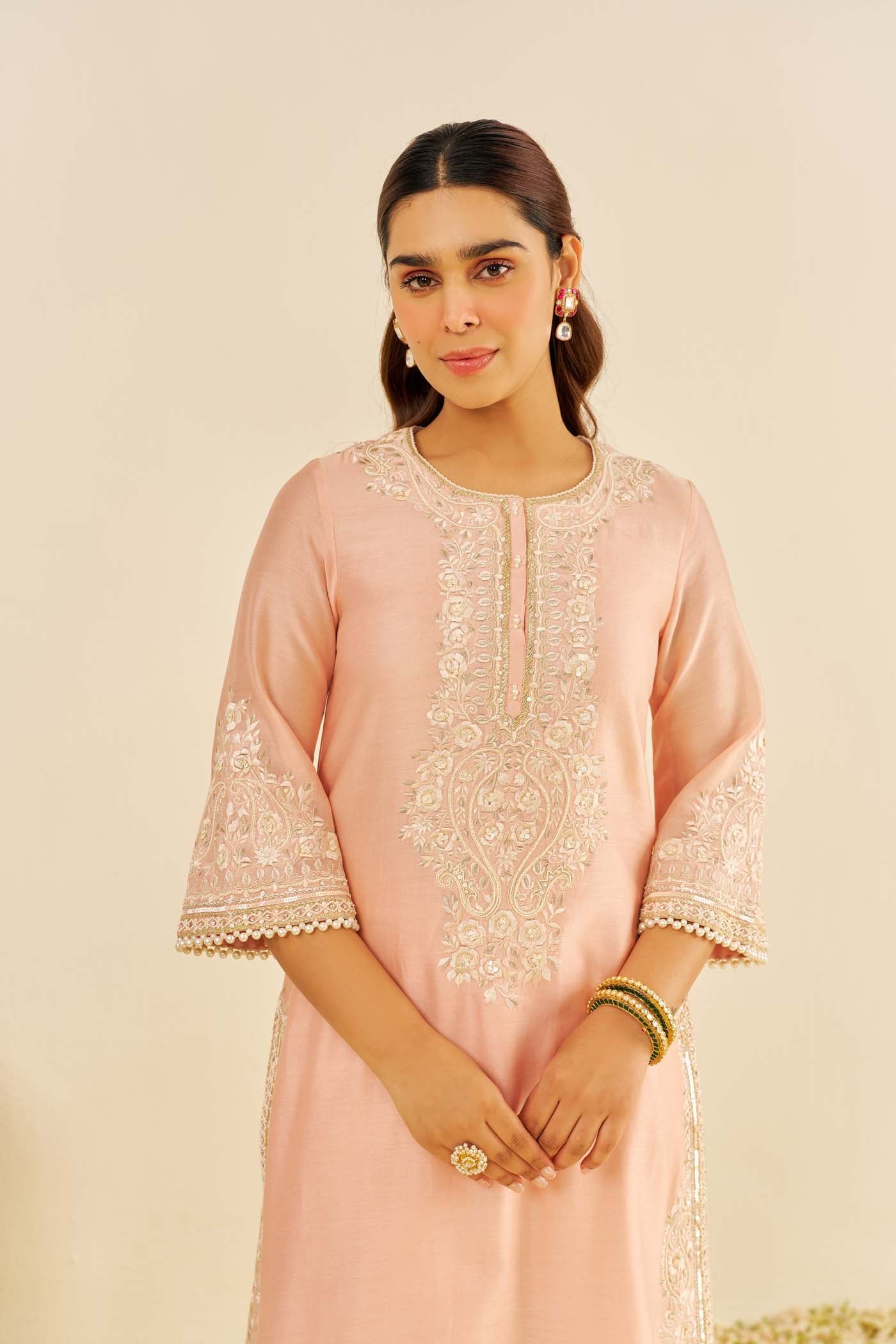 Sereen - Off Rose A-Line Kurta With Palazzo (LXRTS)