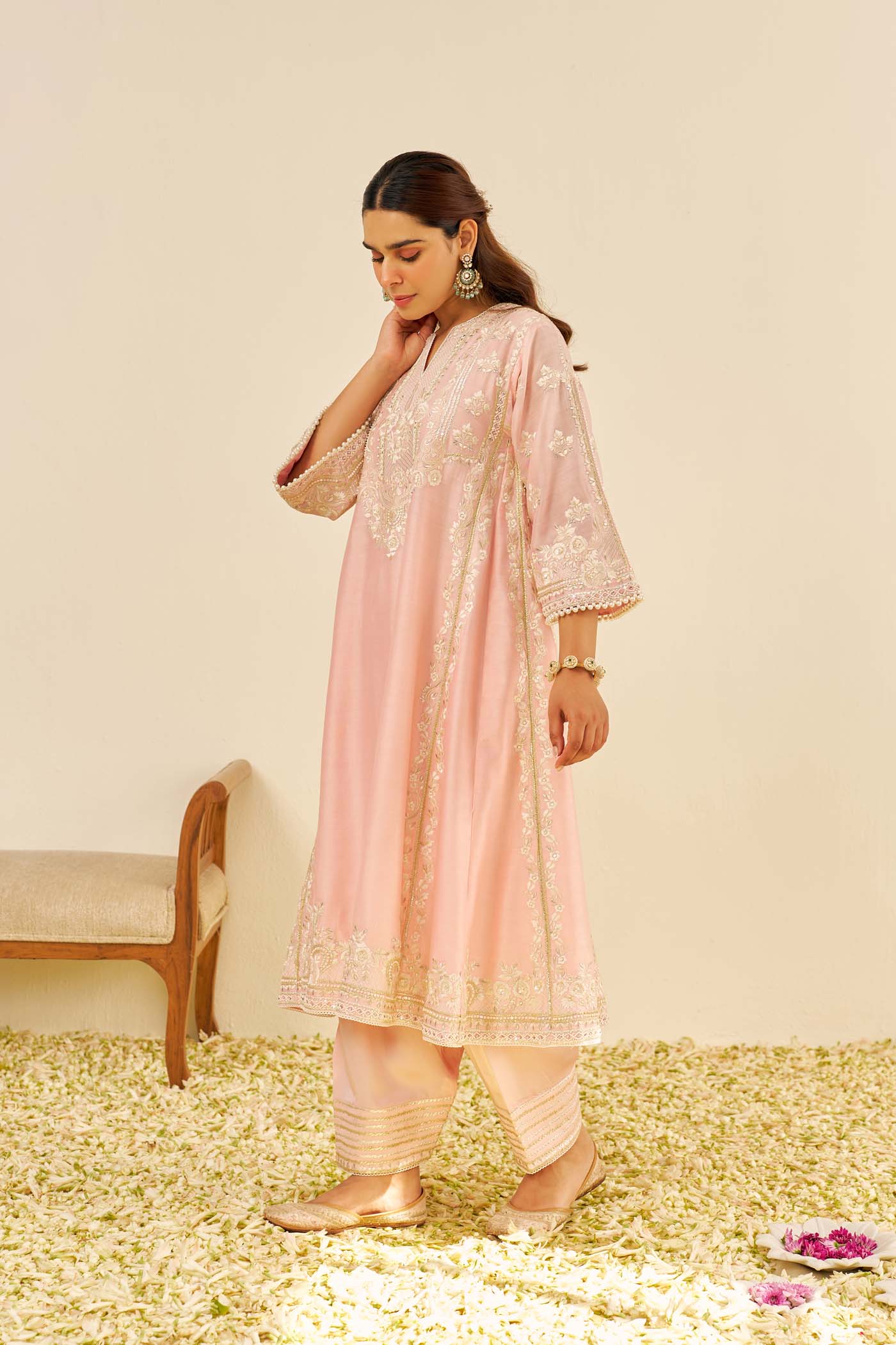 Maziya - Blush Pink Long Chauga With Salwar (LXRTS)