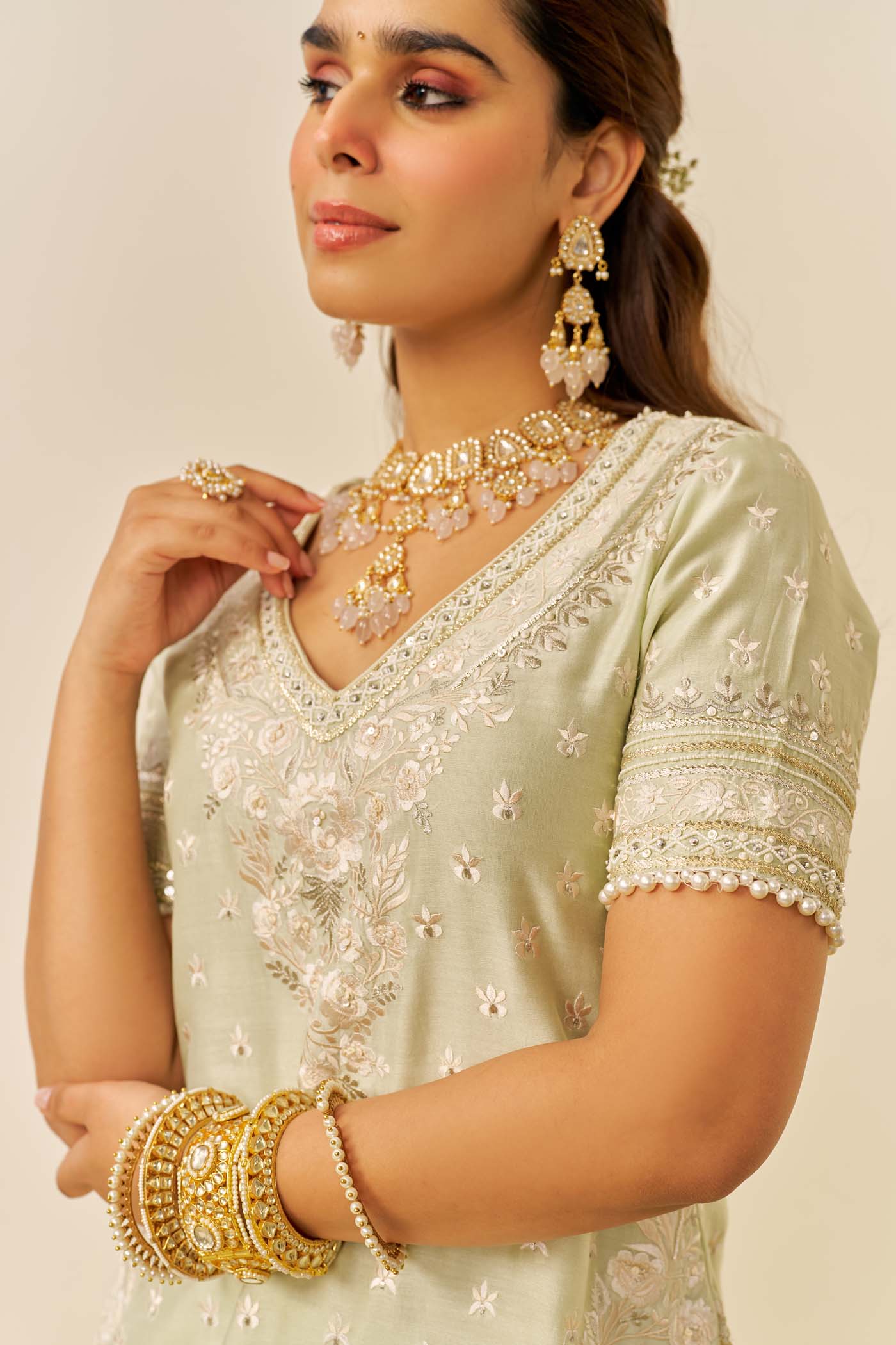 SAMEEHA - SHORT KURTA WITH SHARARA