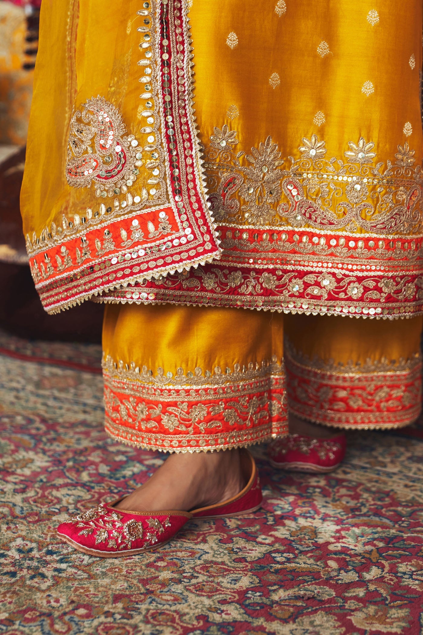 SOBIA - MUSTARD LONG KURTA WITH PALAZZO AND DUPATTA (Lxrts)