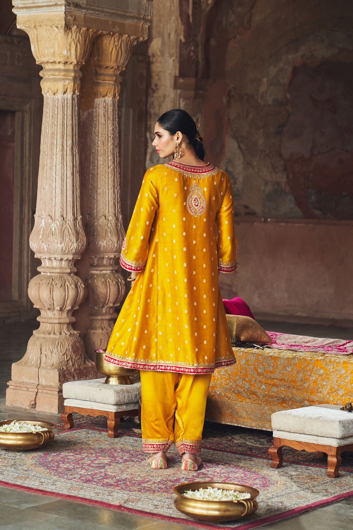 HAFSA - MUSTARD CHAUGA WITH SALWAR