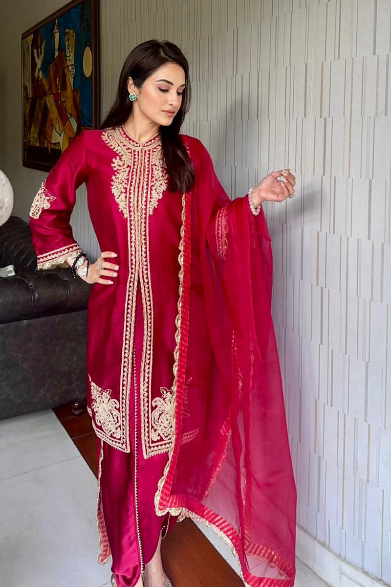 Payal Sen In Gulbano - Deep Red Short Kurta with Dhoti