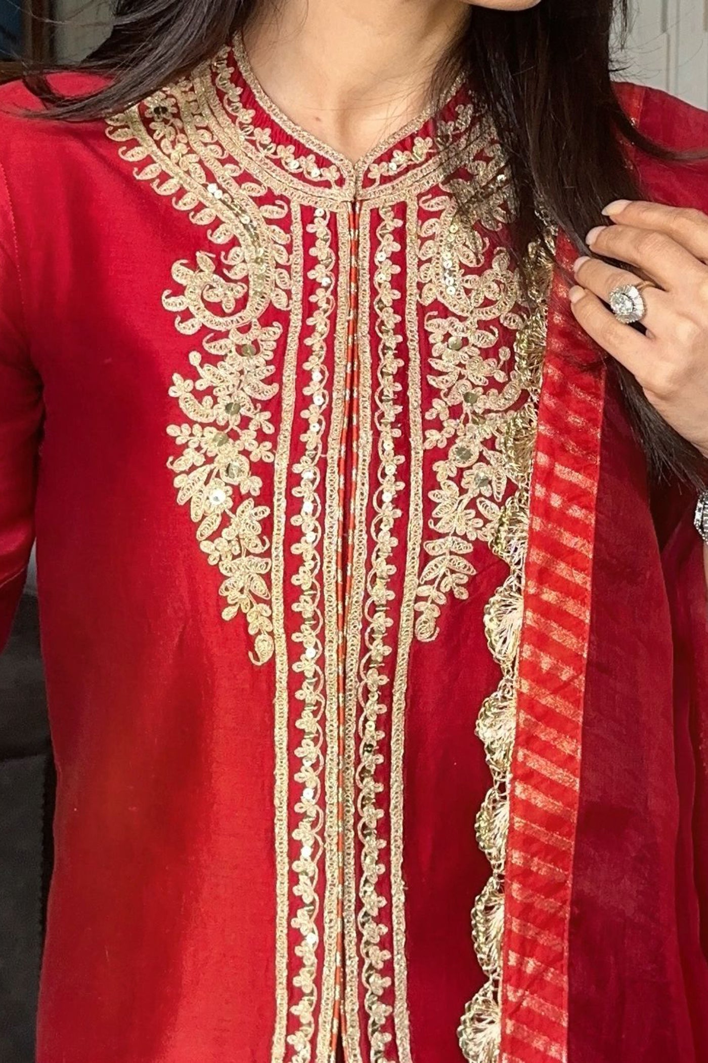Payal Sen In Gulbano - Deep Red Short Kurta with Dhoti