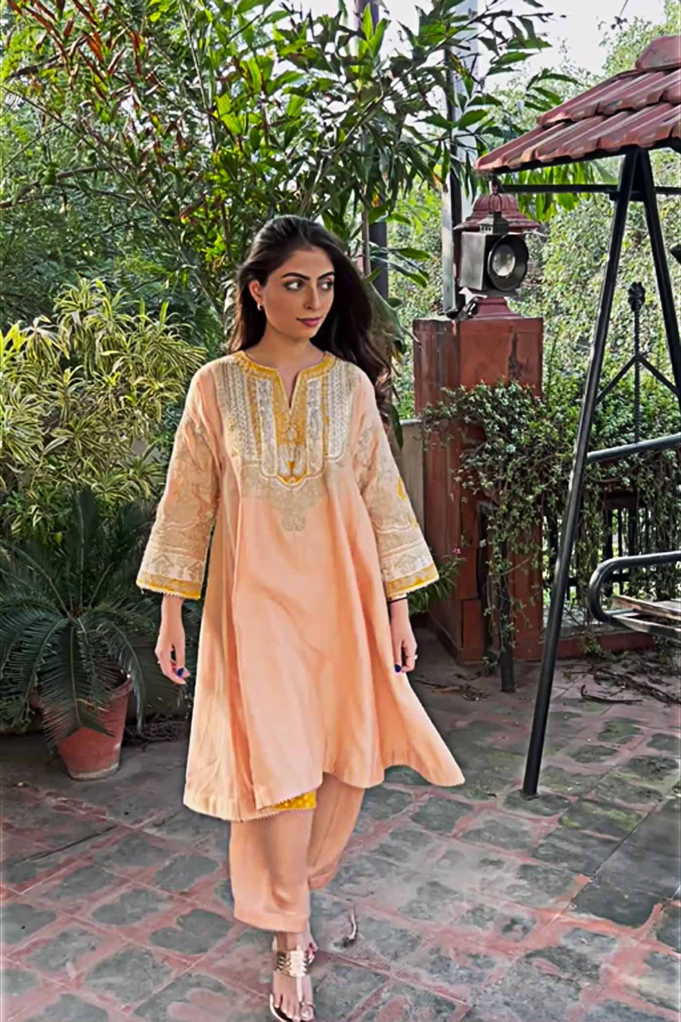 Gouri Grover In MOHSINA - ROSE PINK SHORT KALIDAAR CHOGA WITH SALWAR