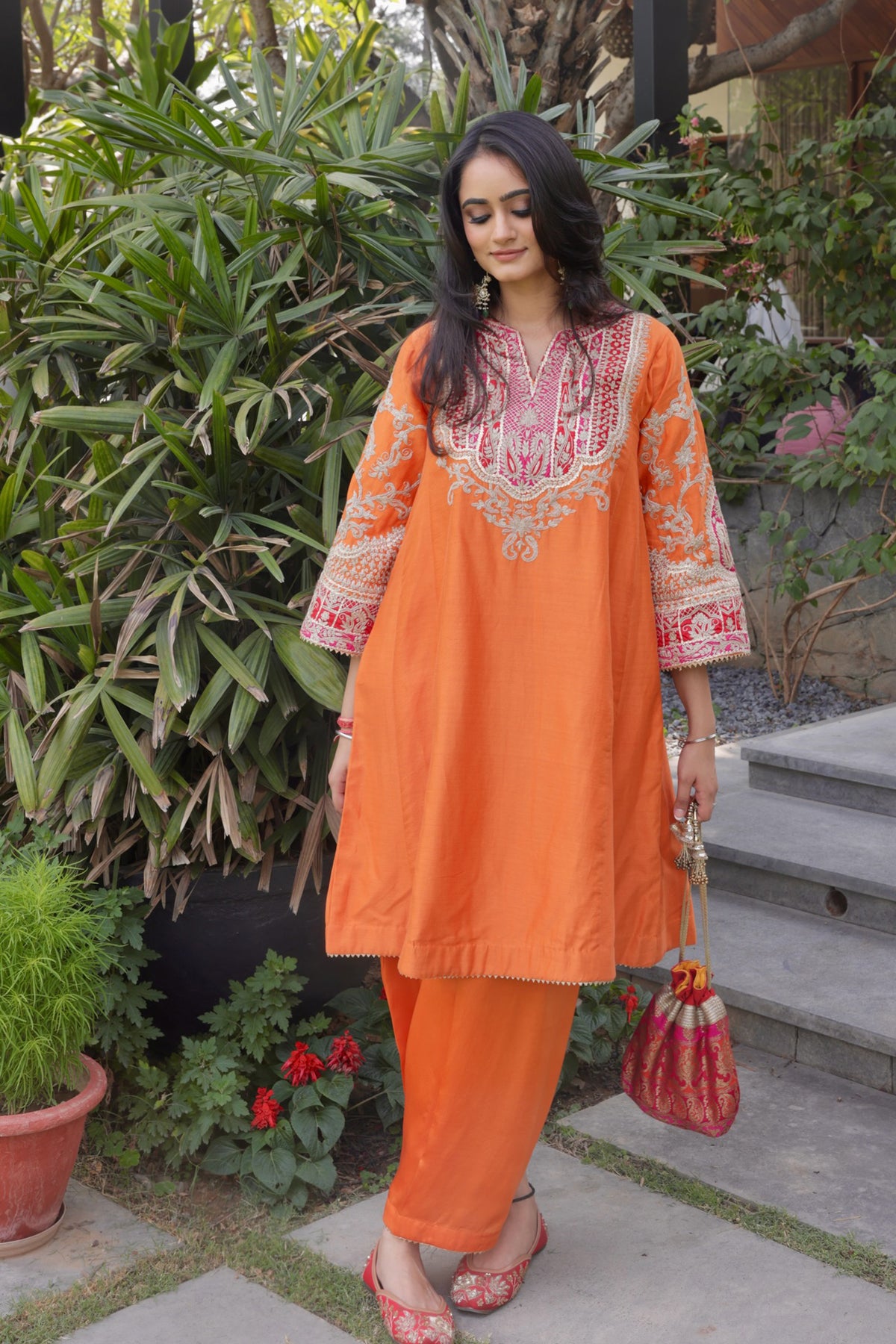 Vanya Bahl In MOHSINA - Orange SHORT KALIDAAR CHOGA WITH SALWAR