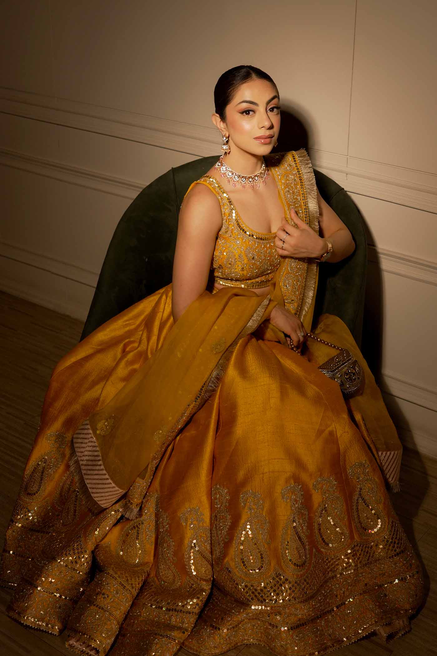 Ravkirat Kaur in AMNA - Glaze Mustard