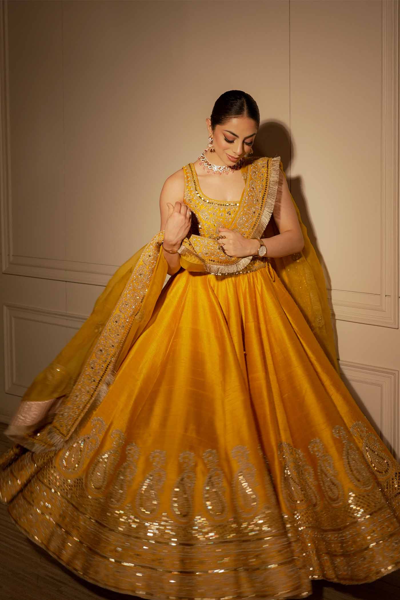 Ravkirat Kaur in AMNA - Glaze Mustard