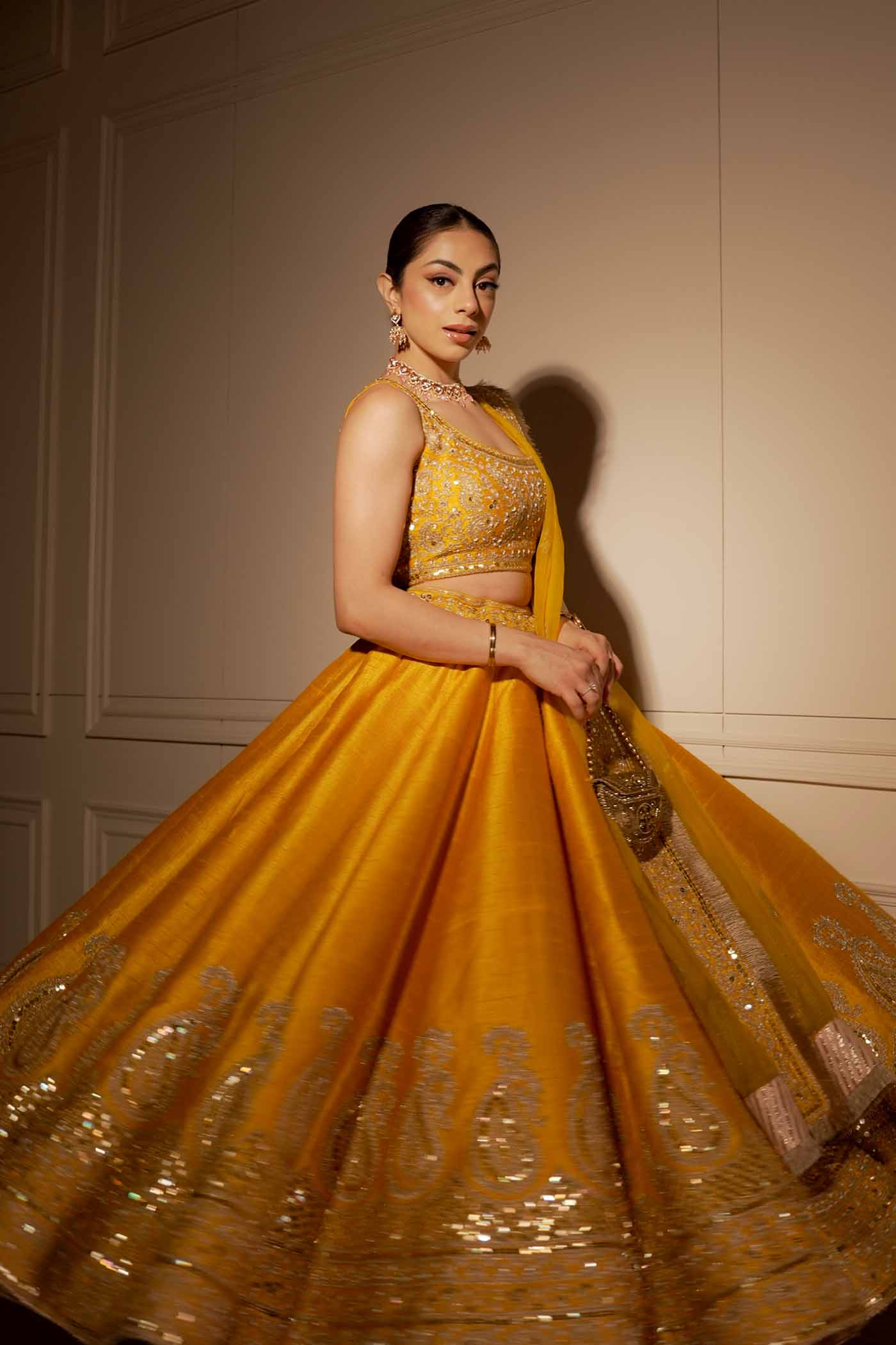 Ravkirat Kaur in AMNA - Glaze Mustard