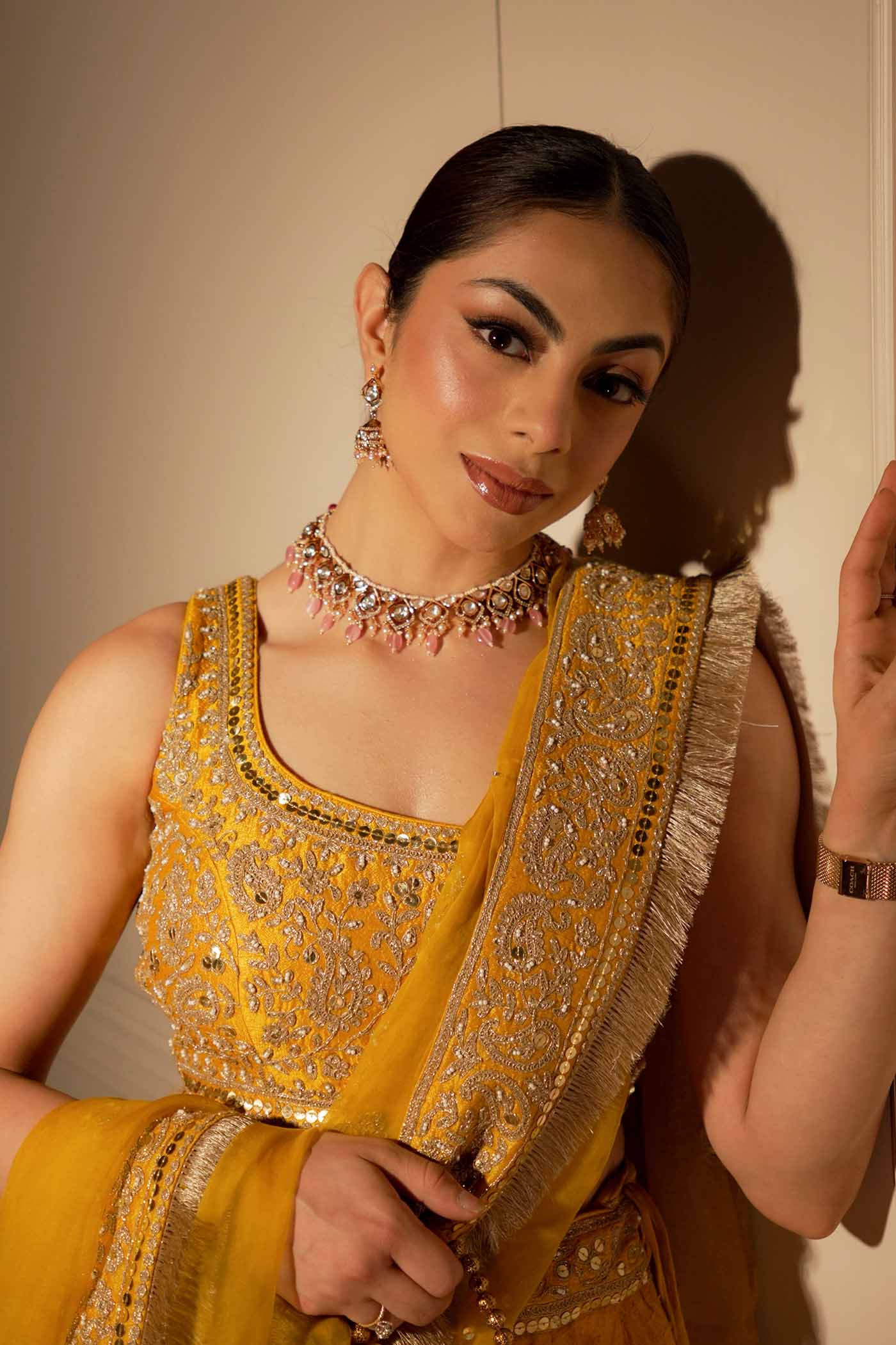 Ravkirat Kaur in AMNA - Glaze Mustard