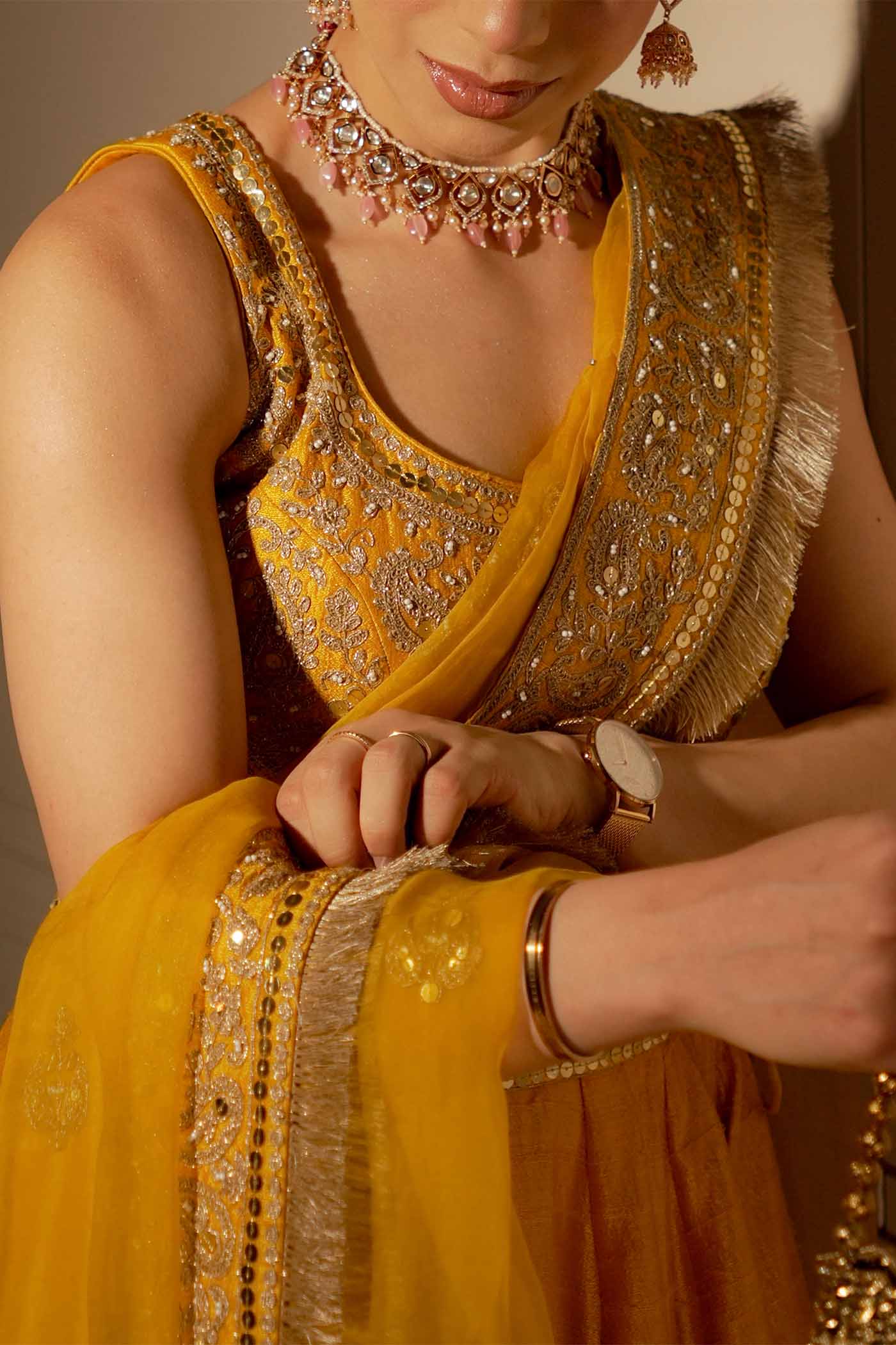 Ravkirat Kaur in AMNA - Glaze Mustard