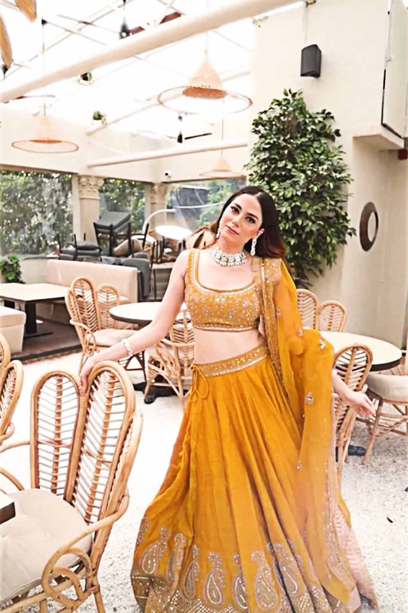 Jannat Khan in AMNA - Glaze Mustard