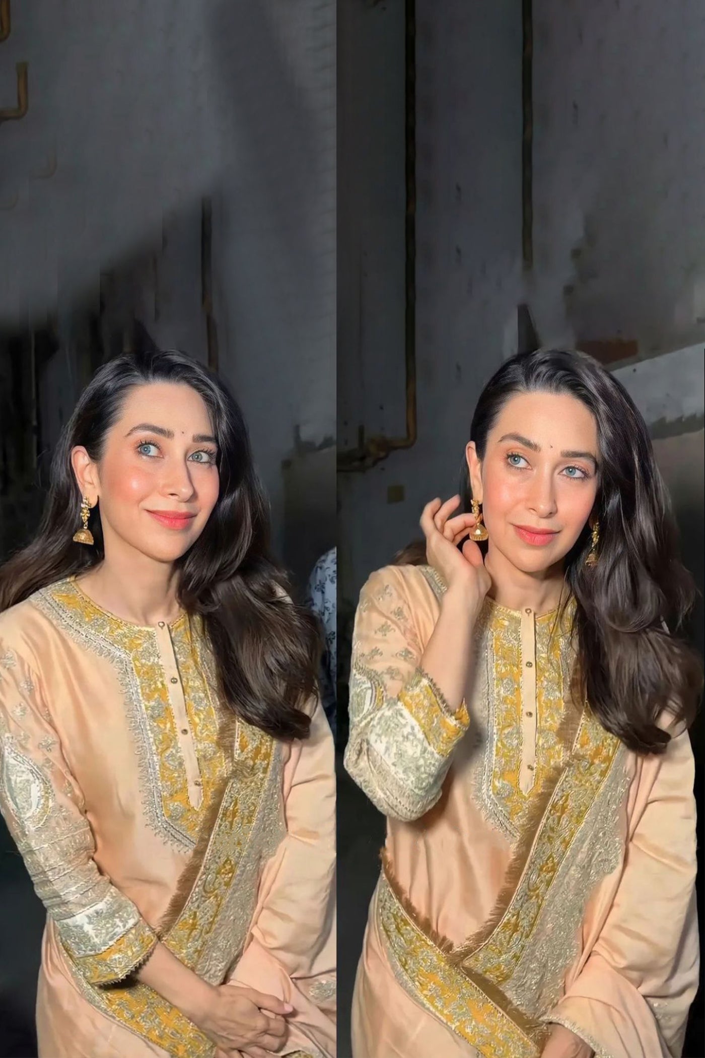 KARISHMA KAPOOR IN RAINA - ROSEPINK SHORT KURTA WITH SHARARA AND ODHNI