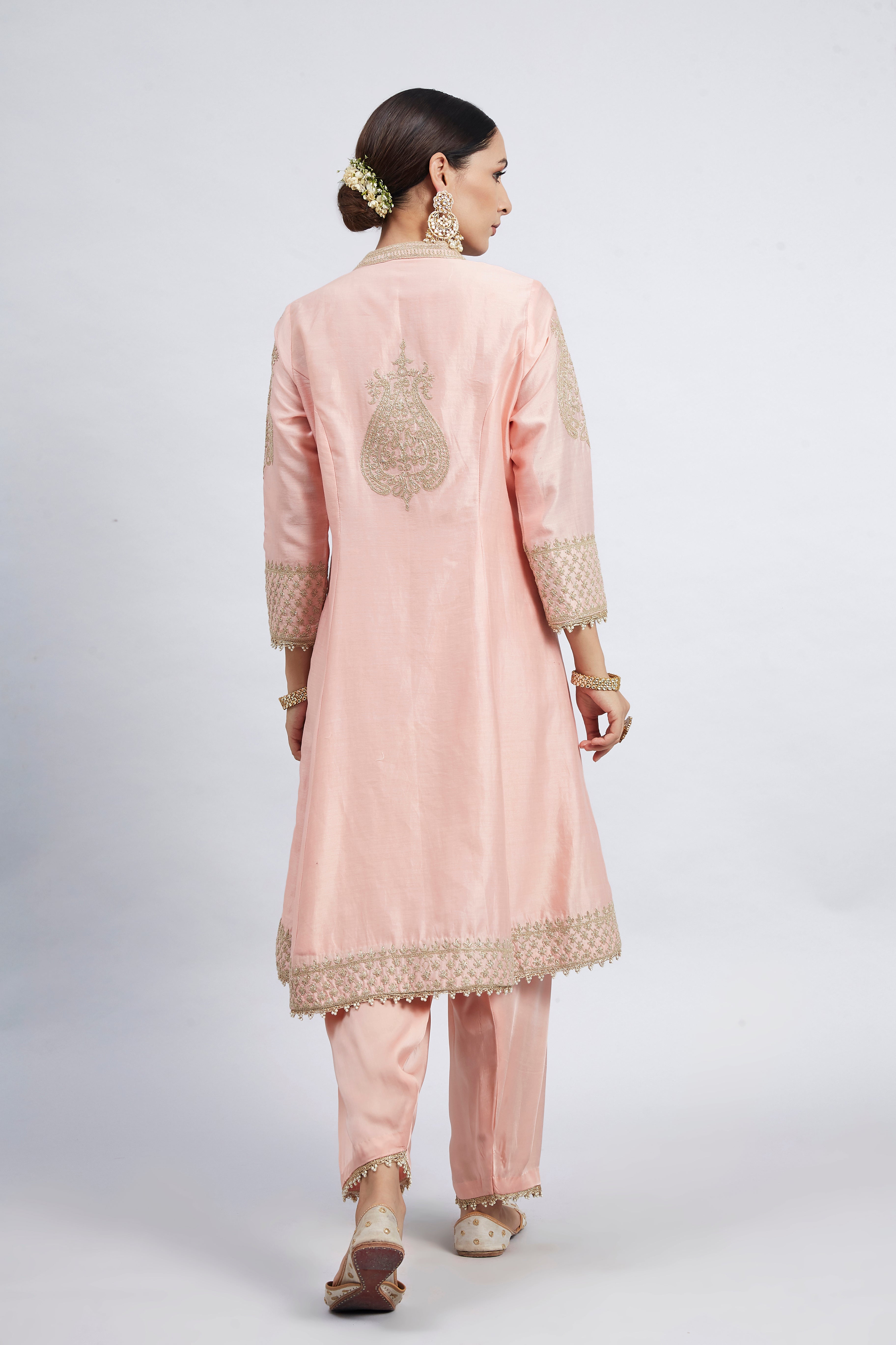 Rabhya- Carnation Pink Embroidered Kurta Set