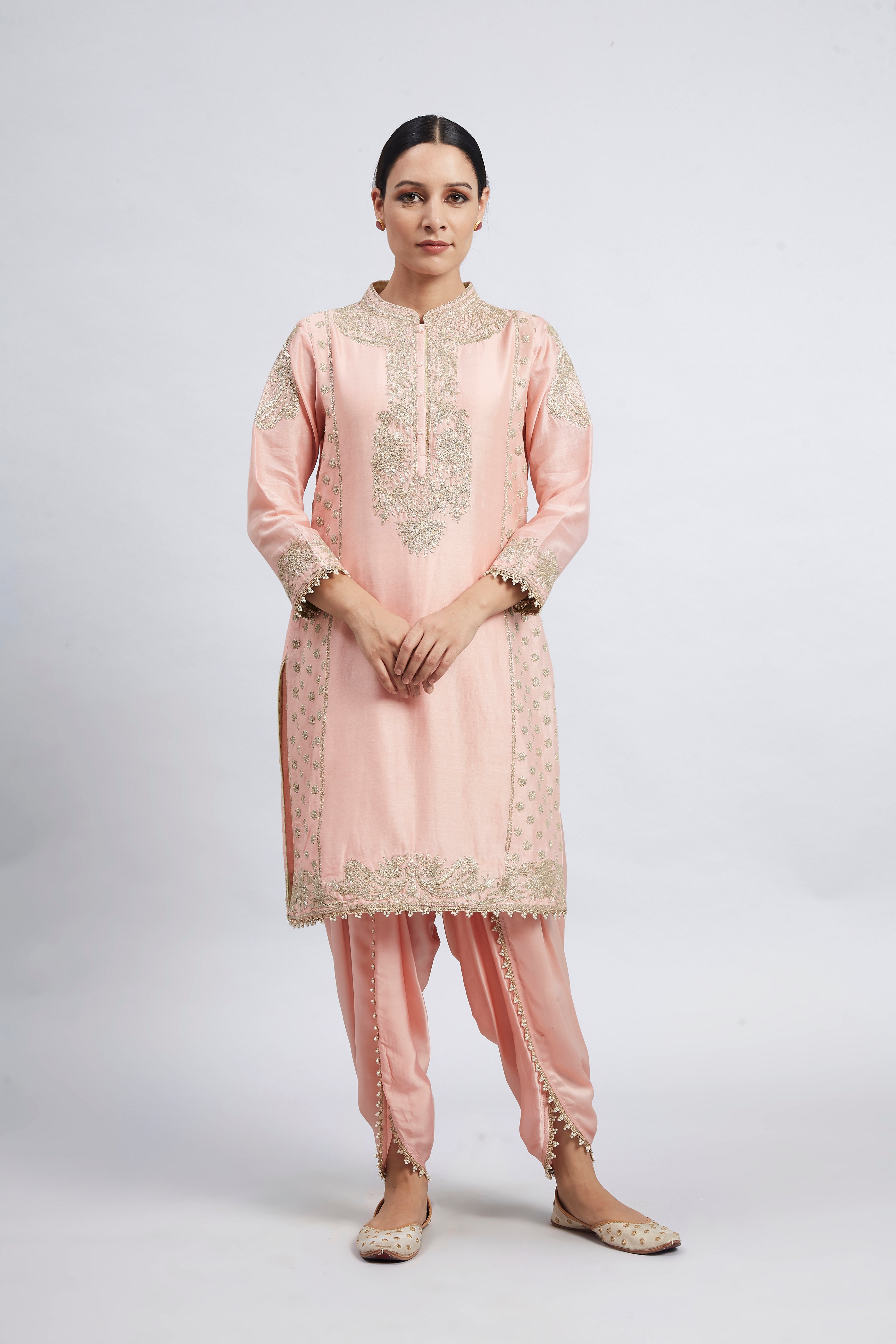 Aabish- Carnation Pink Embroidered Kurta Set